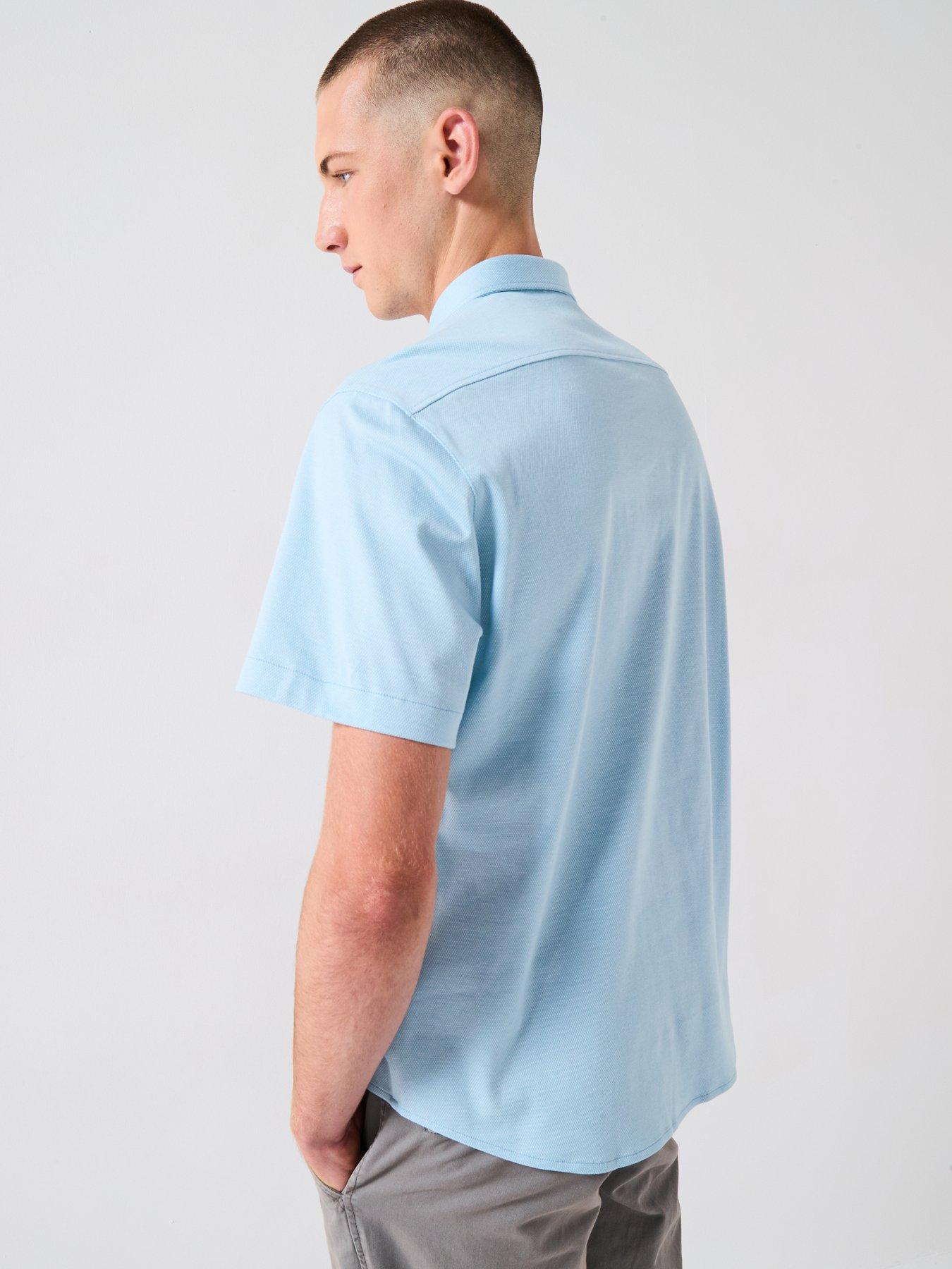 Image 2 of 4 of BOSS Motion Regular Fit Short Sleeve Shirt - Light Blue