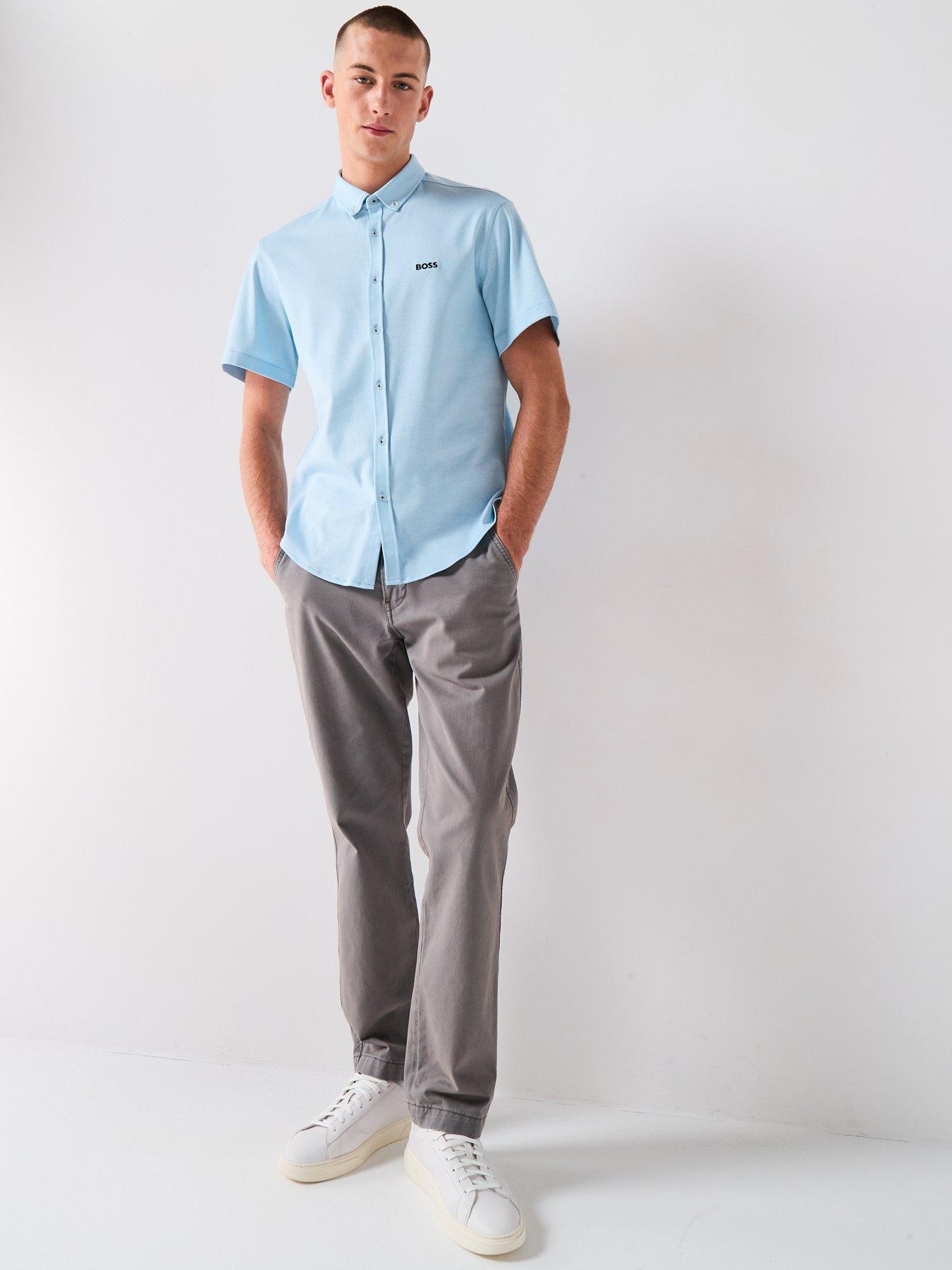 Image 3 of 4 of BOSS Motion Regular Fit Short Sleeve Shirt - Light Blue