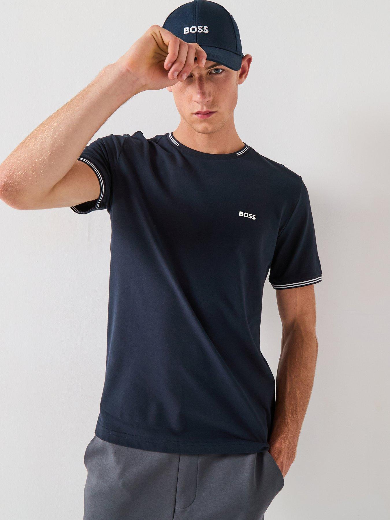 BOSS Taul Regular Fit Stretch Pique T-Shirt, Navy, Size 2Xl, Men