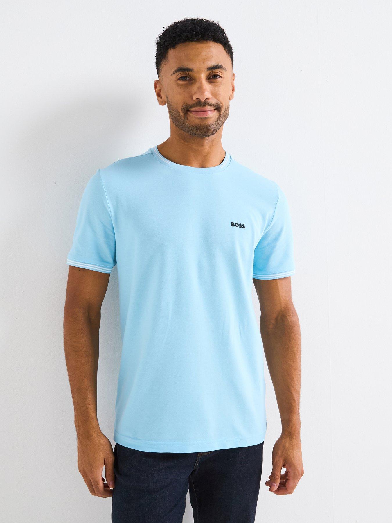 undefined Taul Regular Fit Stretch Pique T-Shirt - Light Blue