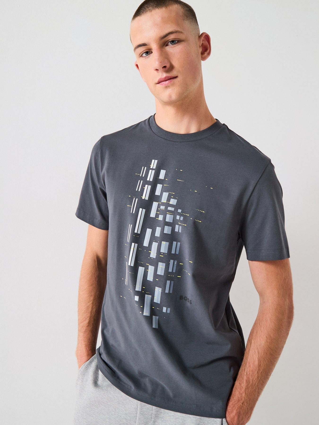 BOSS Tee Grx Zone Regular Fit Graphic T-Shirt - Grey
