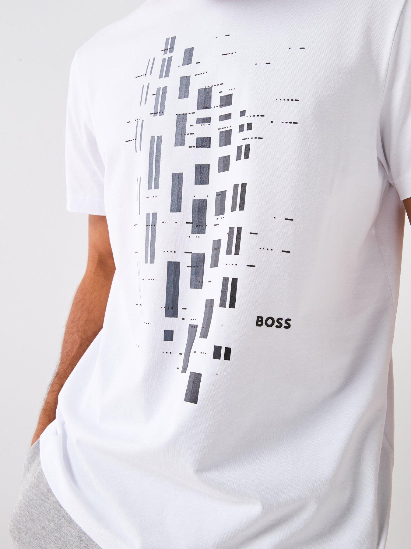 Image 4 of 4 of BOSS Tee Grx Zone Regular Fit Graphic T-Shirt - White