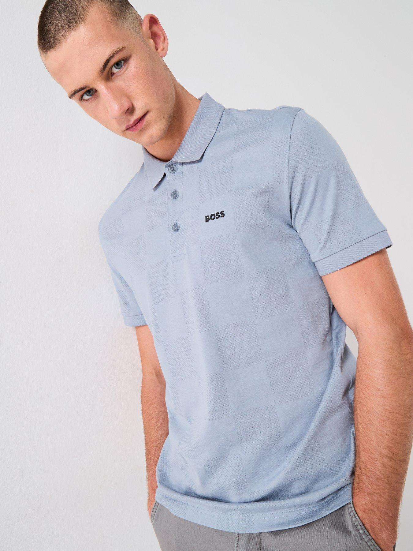 undefined Boss Patteo All Over Jacquard Regular Fit Polo Shirt - Light Grey