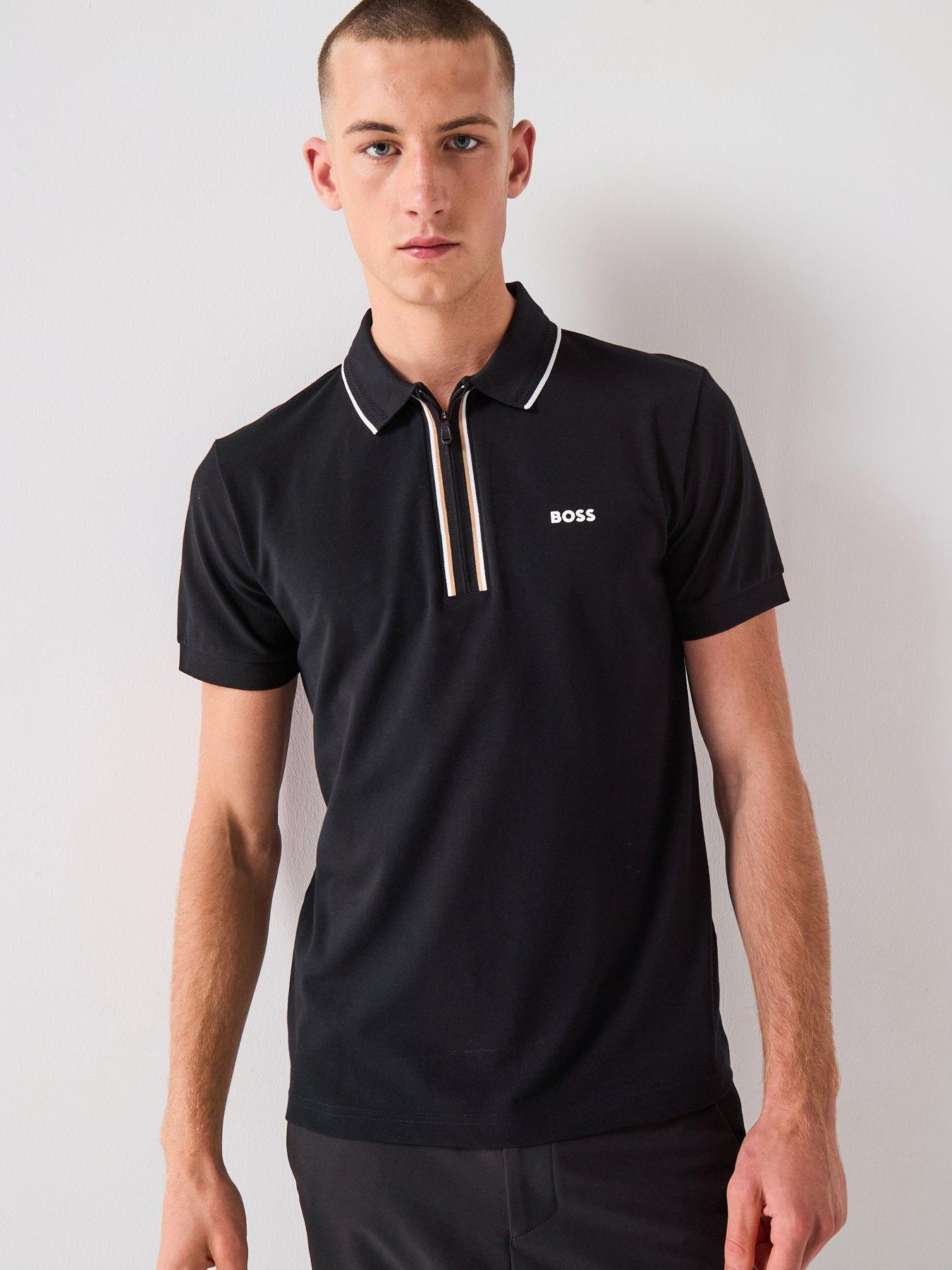 undefined Boss Philix Goc Zip Neck Slim Fit Polo Shirt - Black