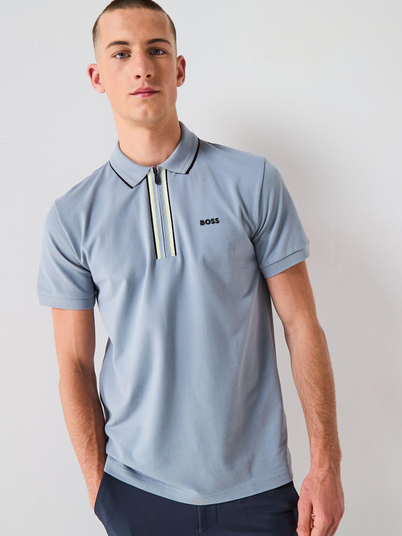 undefined Boss Philix Goc Zip Neck Slim Fit Polo Shirt - Grey