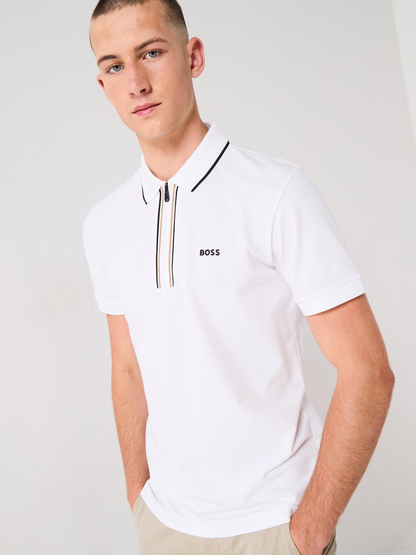 undefined Boss Philix Goc Zip Neck Slim Fit Polo Shirt - White