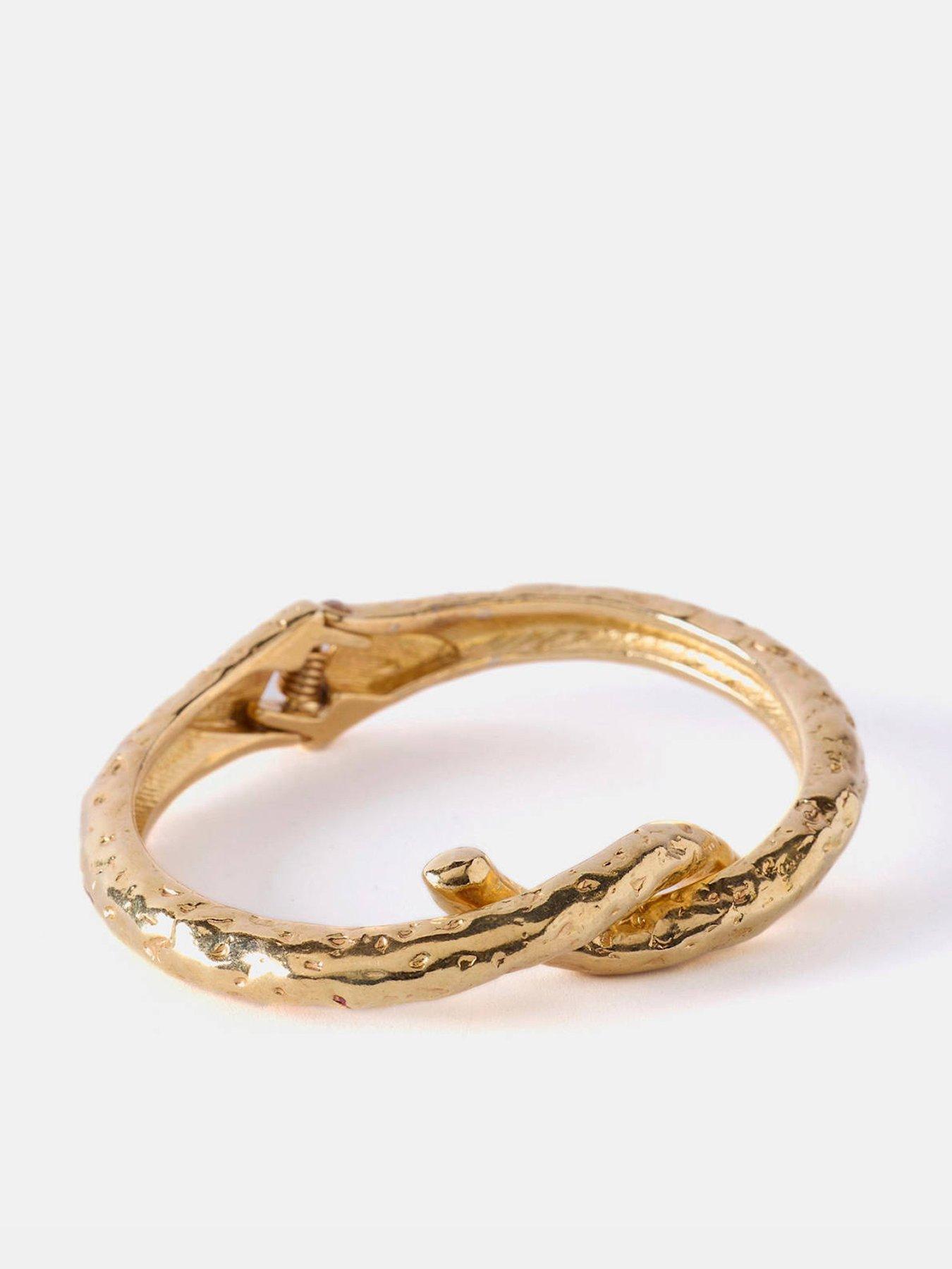 undefined Gold Tone Twisted Bangle - Gold