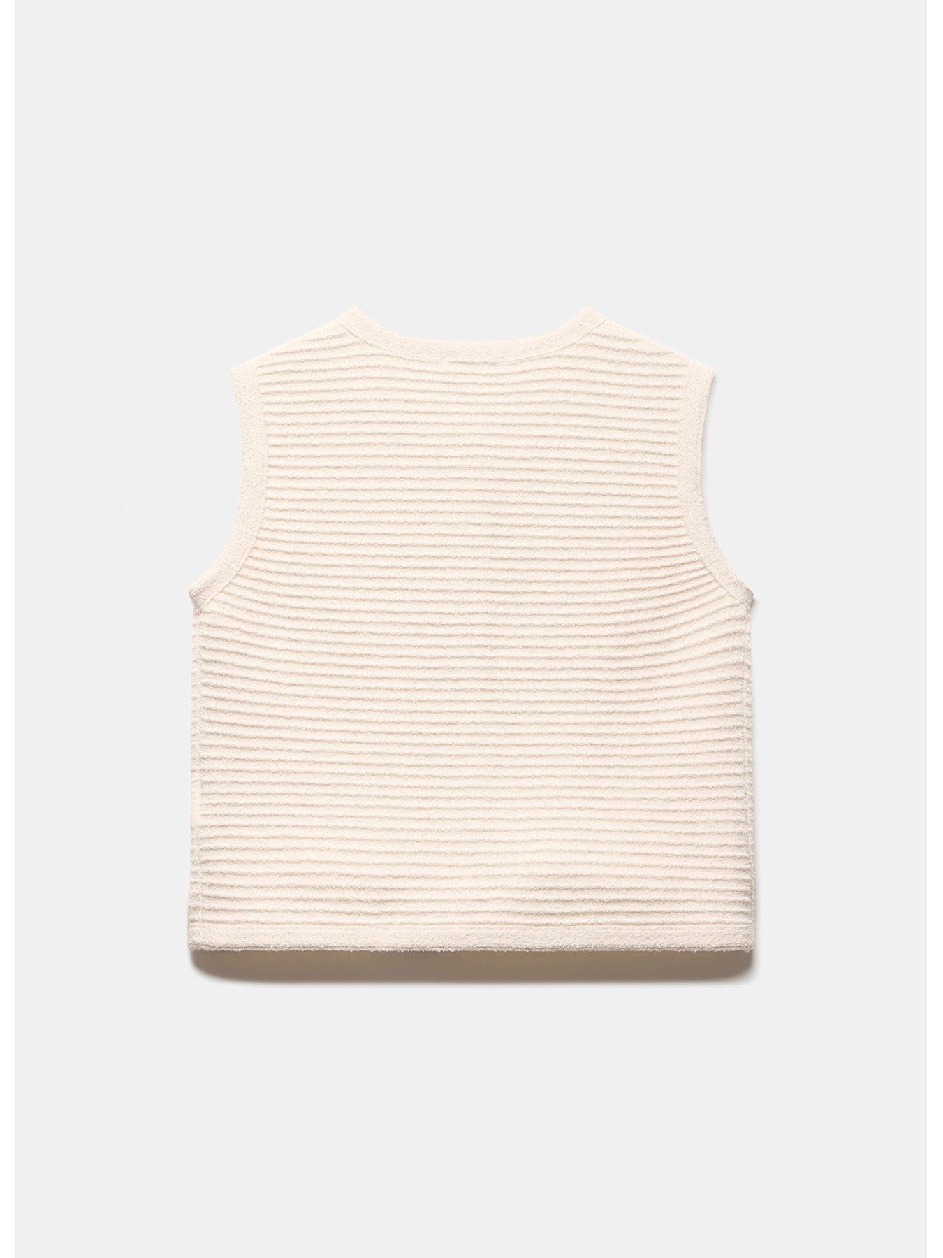 Image 6 of 6 of Mint Velvet Ribbed Button Waistcoat - Cream