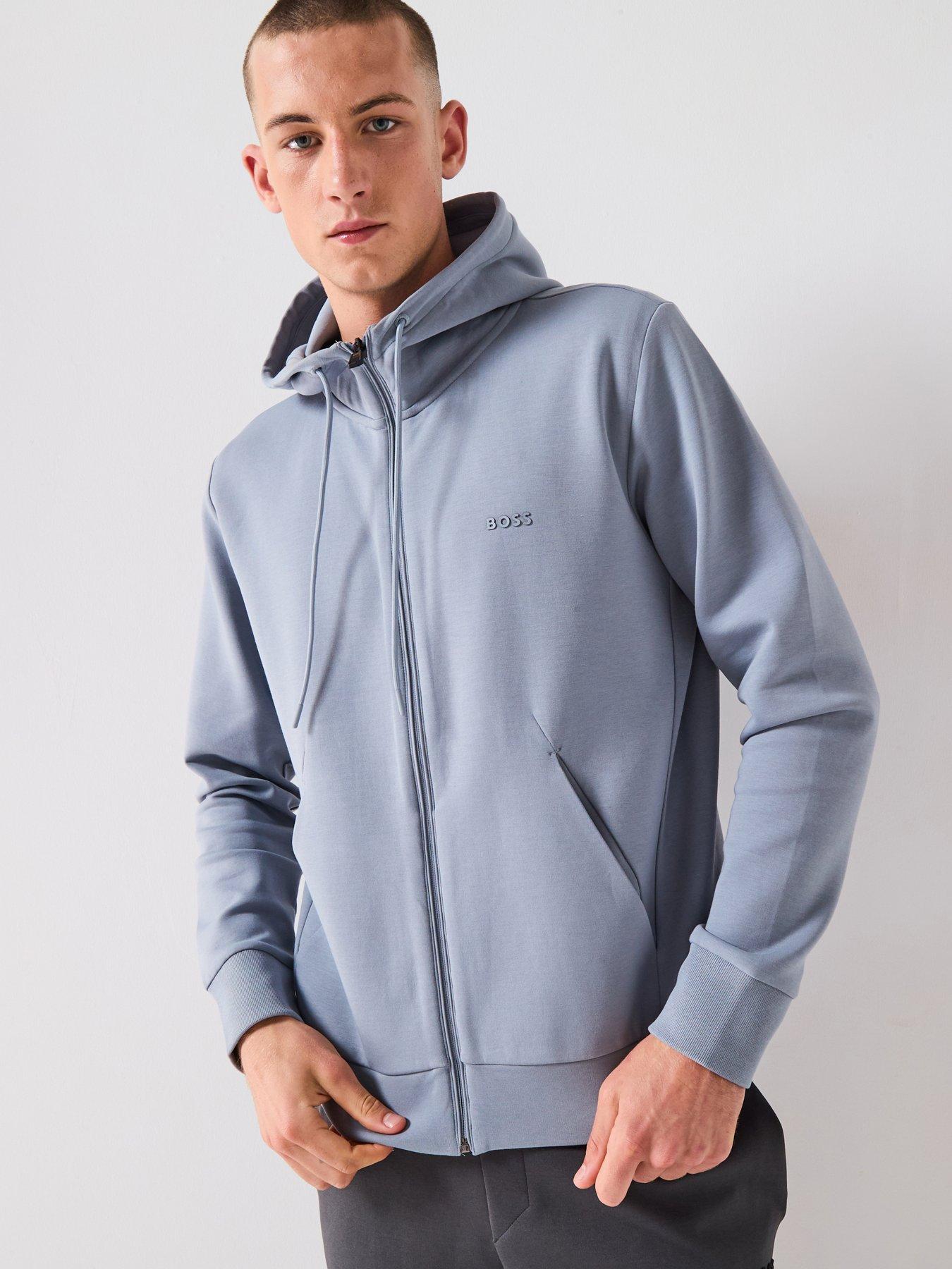 undefined Saggy Regular Fit Zip Thru Hoodie - Light Grey