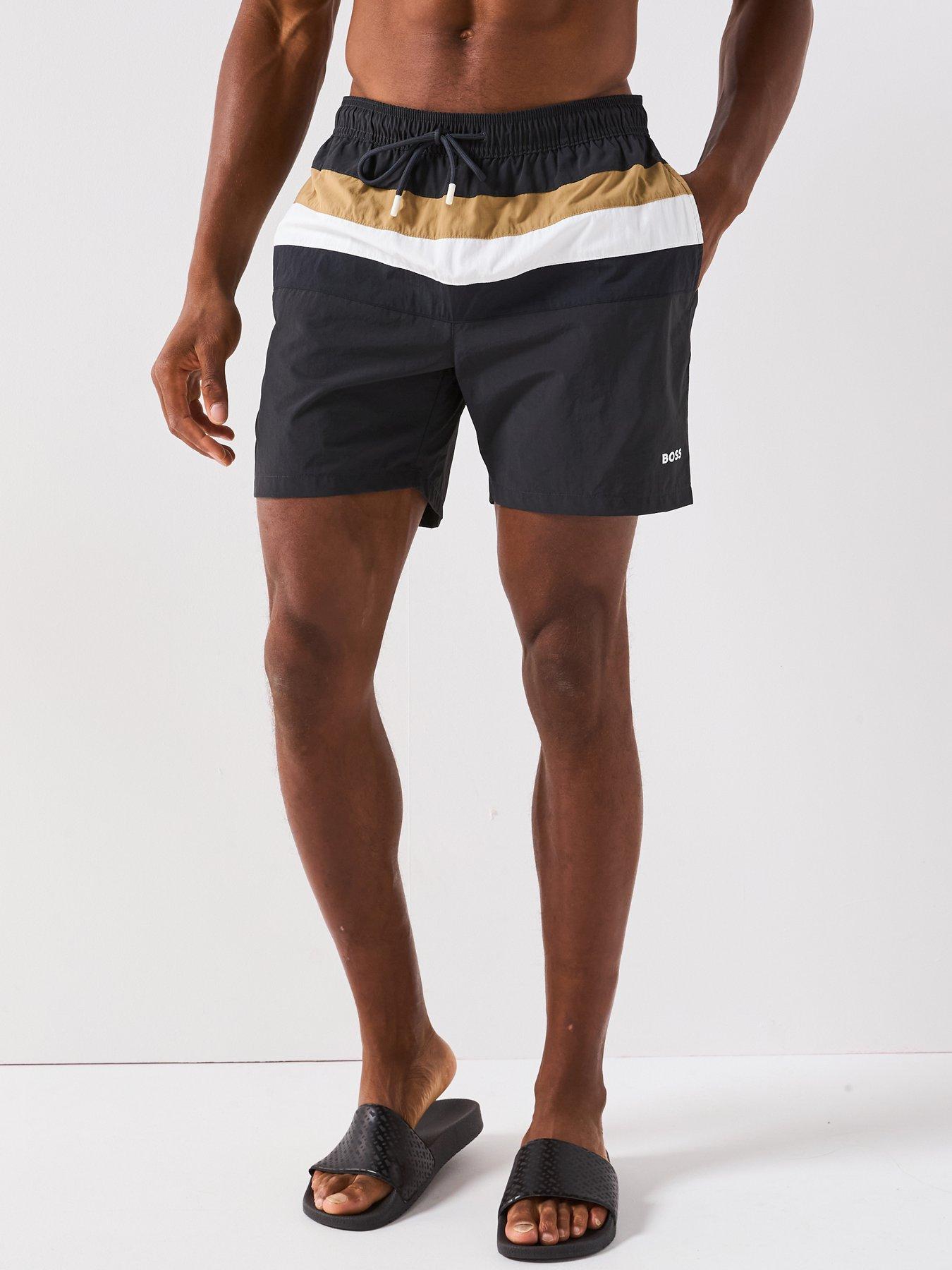 undefined Louis Global Stripe Swim Shorts - Grey