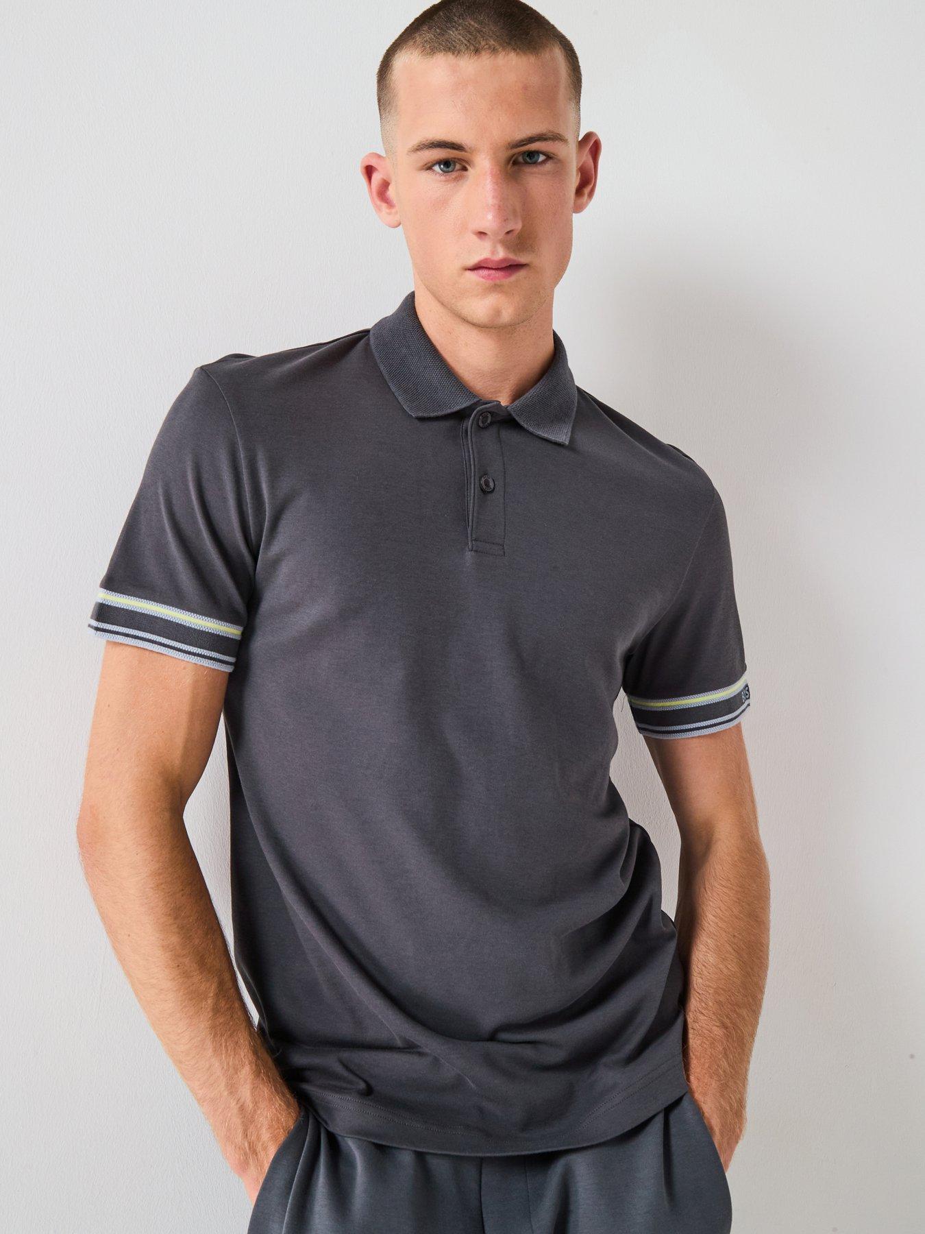 undefined Boss Polo Zone Slim Fit Arm Logo Polo Shirt - Grey