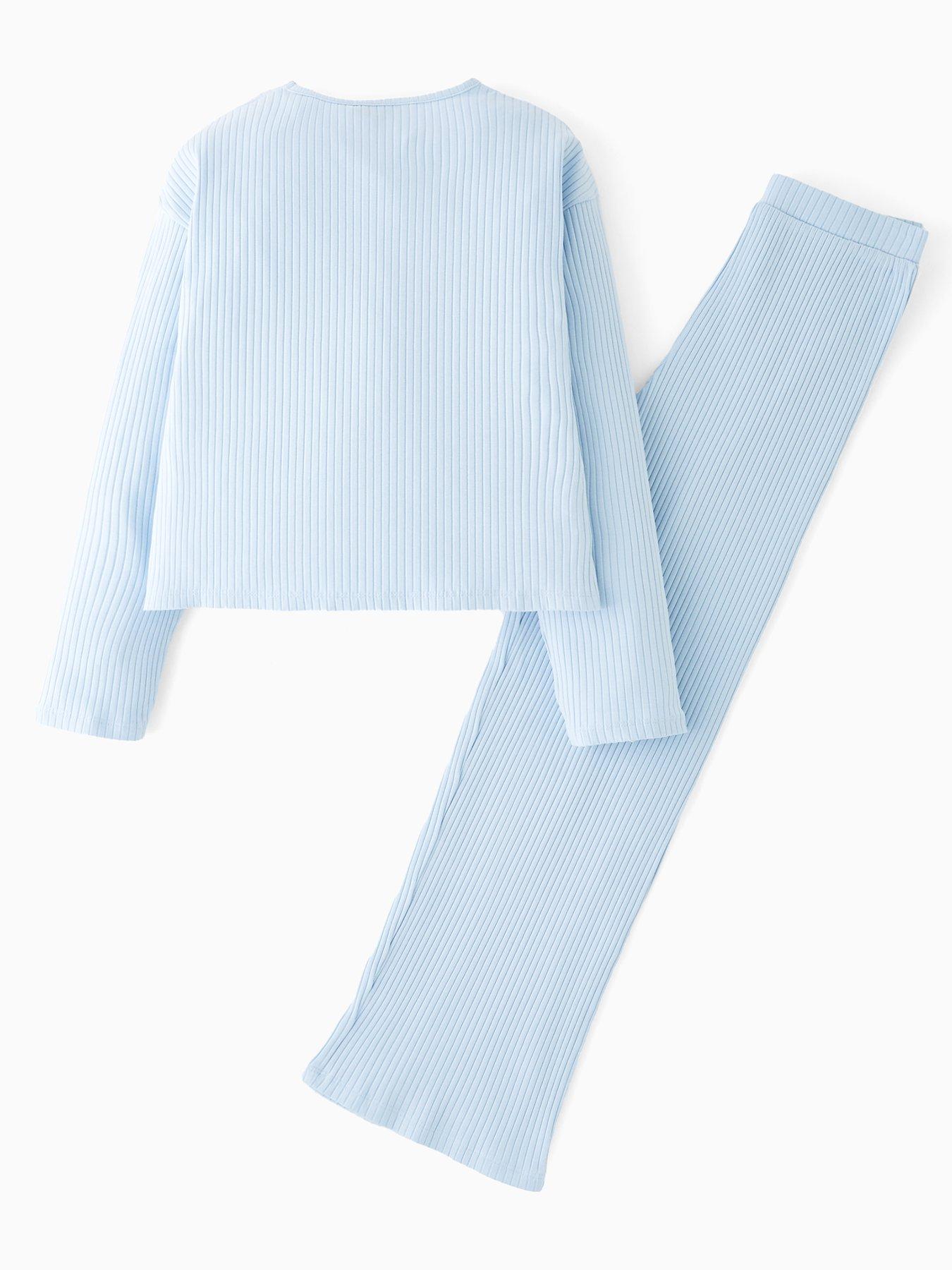 Image 2 of 5 of V by Very Girls Twisted Front Knot Long Sleeve Pyjamas - Blue