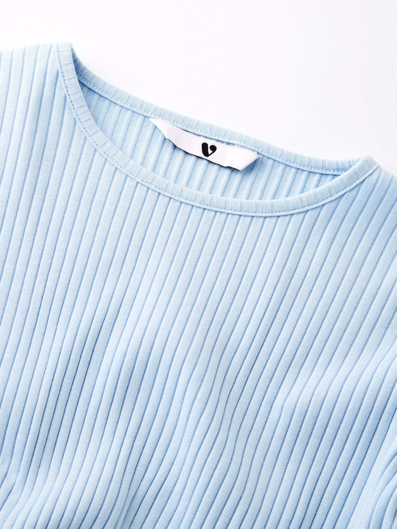 Image 5 of 5 of V by Very Girls Twisted Front Knot Long Sleeve Pyjamas - Blue