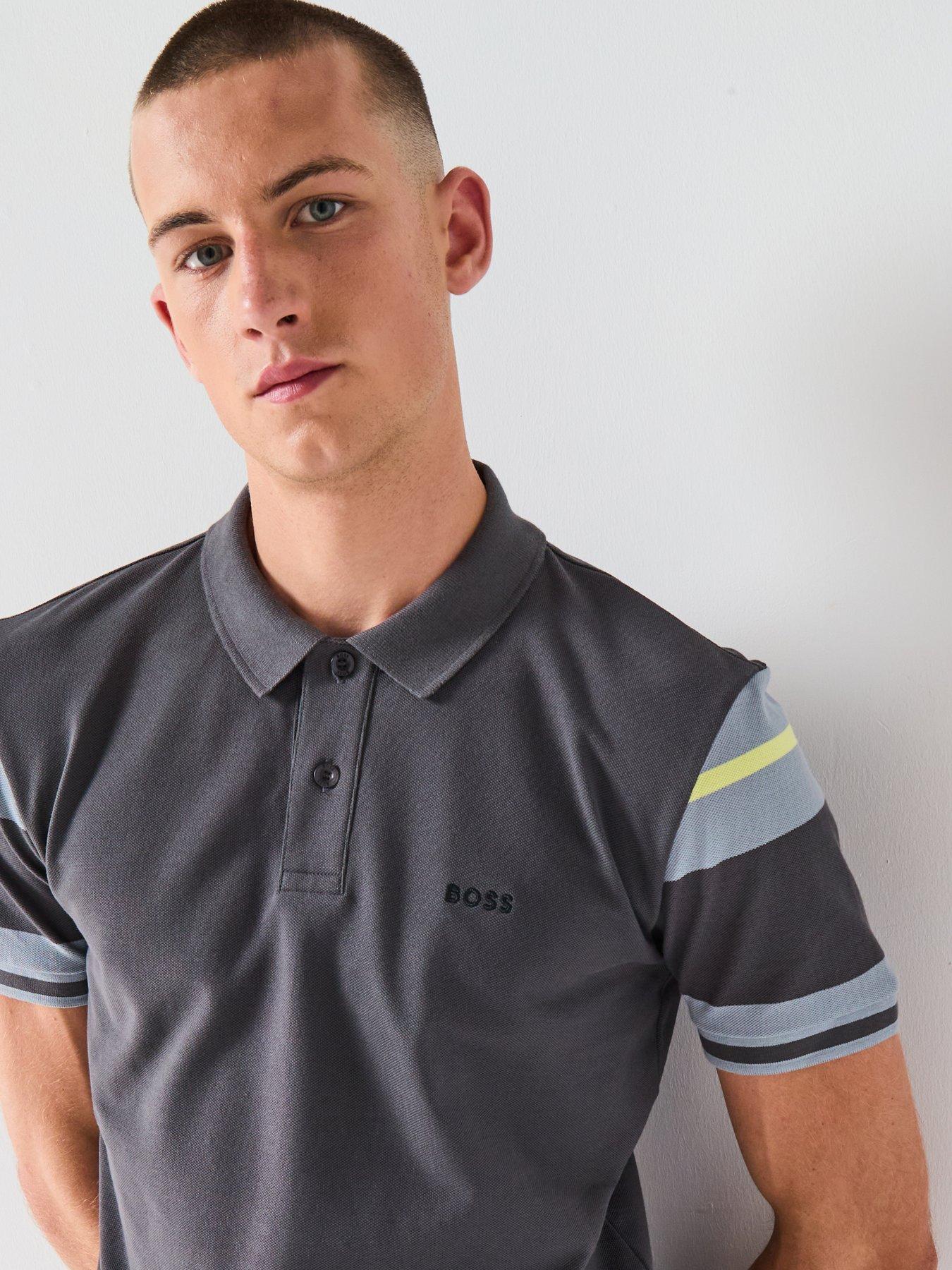 undefined Polo Sleeve Zone Regular Fit Contrast Sleeve Polo Shirt - Dark Grey