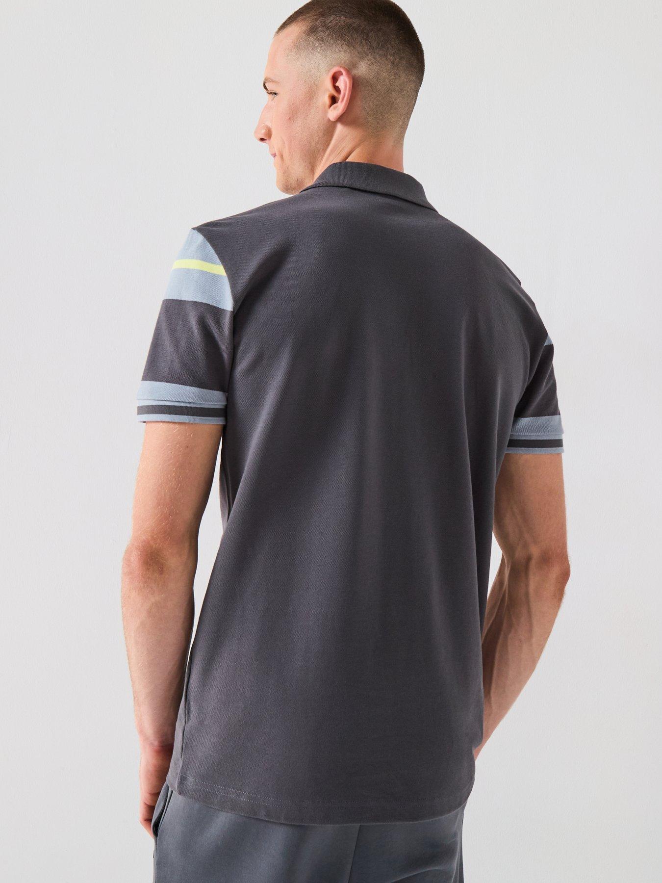 Image 2 of 4 of BOSS Polo Sleeve Zone Regular Fit Contrast Sleeve Polo Shirt - Dark Grey