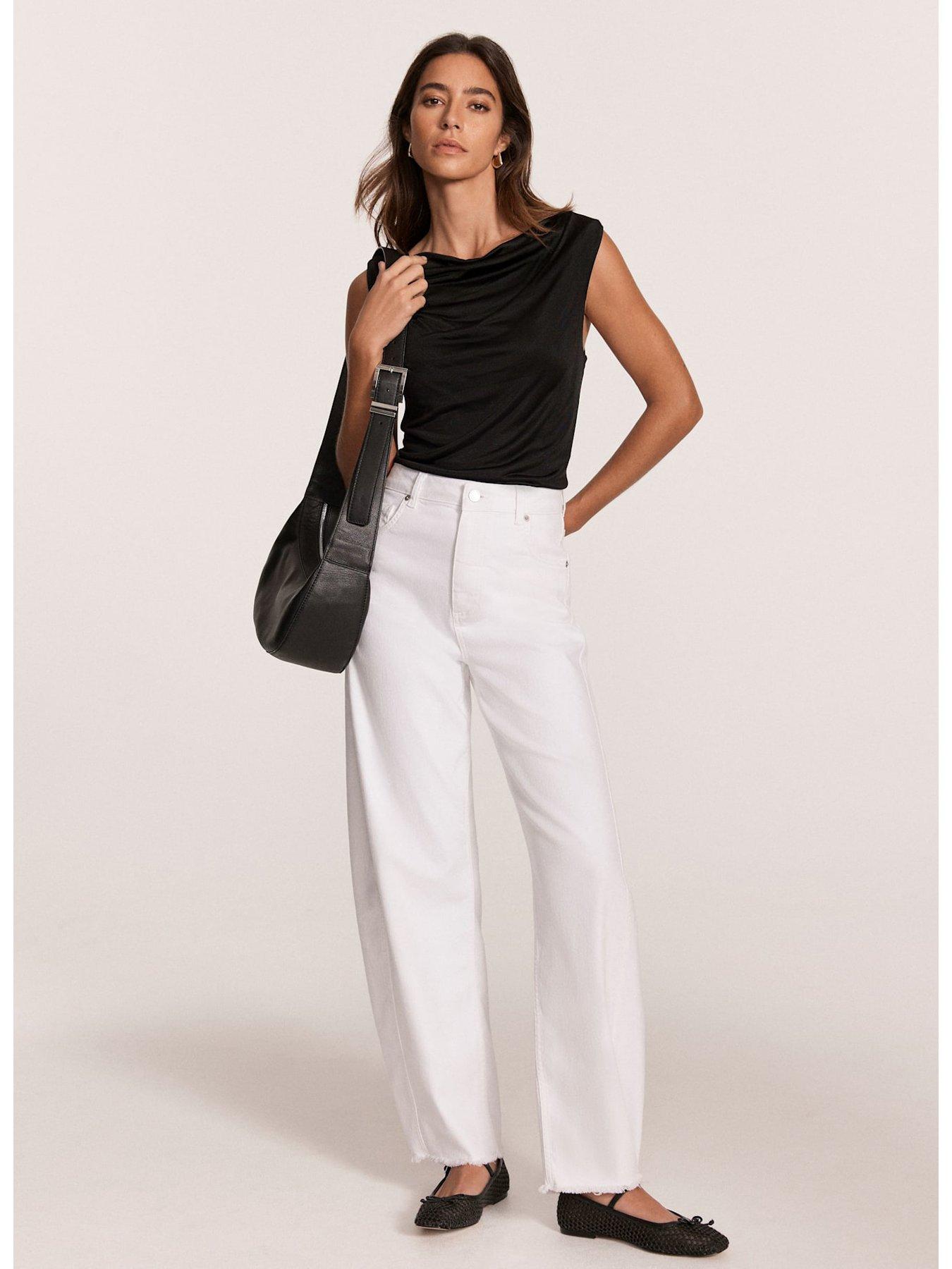 Image 2 of 6 of Mint Velvet Draped Top - Black