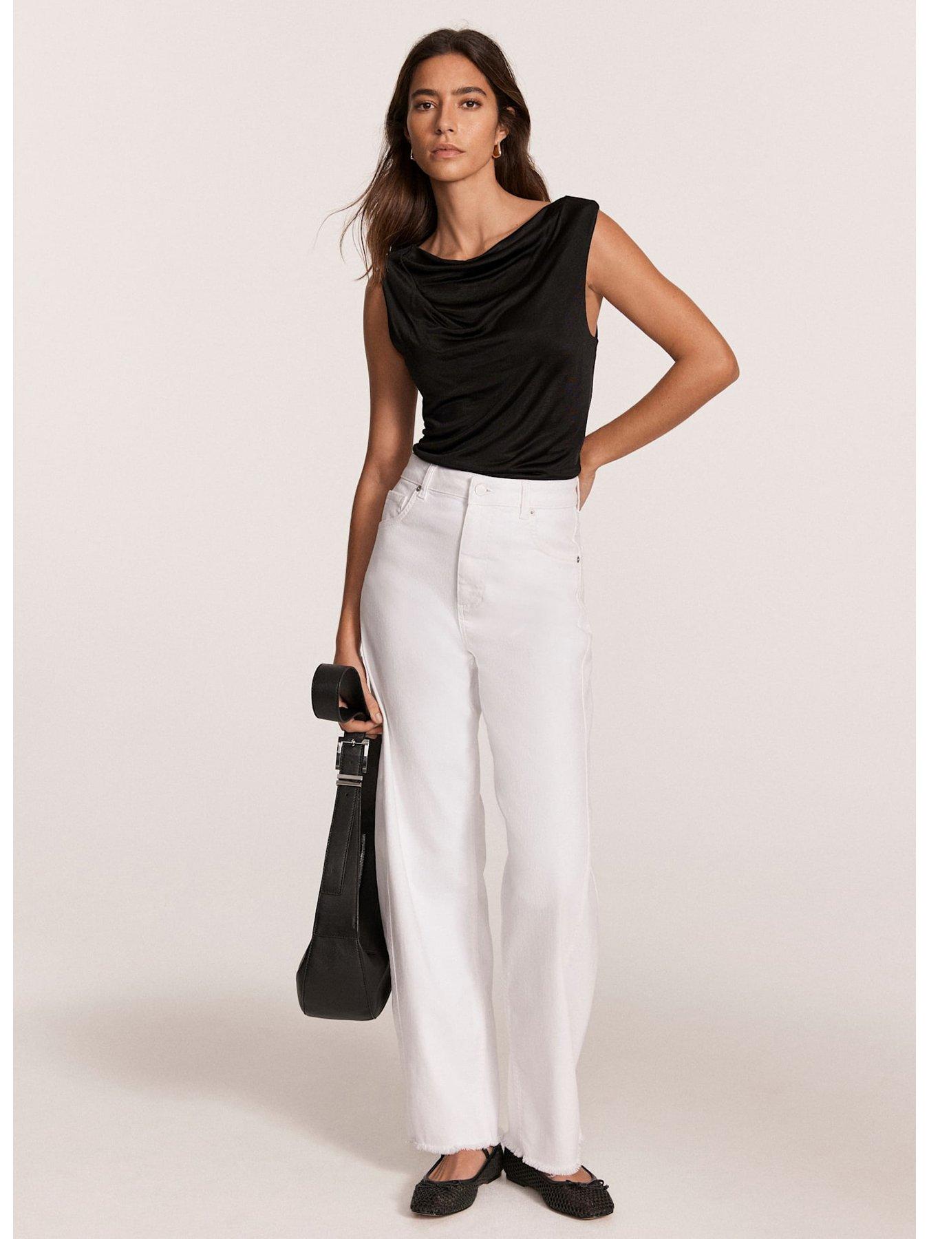 Image 3 of 6 of Mint Velvet Draped Top - Black