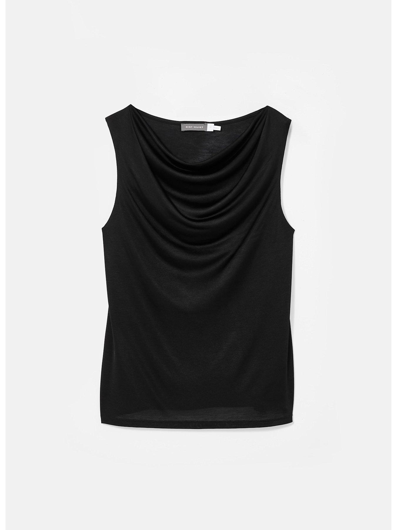 Image 5 of 6 of Mint Velvet Draped Top - Black
