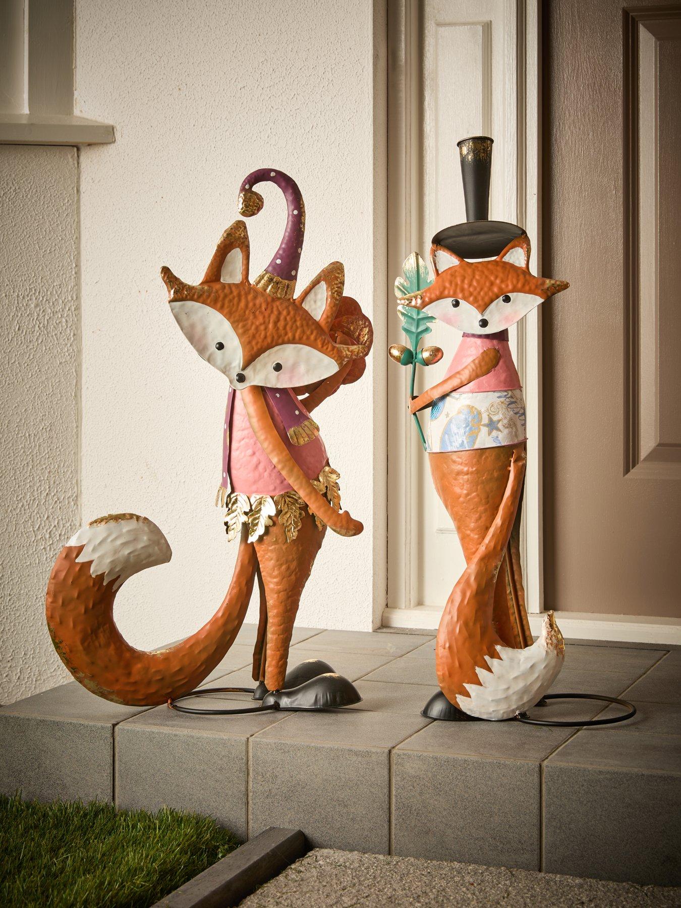 Image 3 of 7 of Heaven Sends Set of 2&nbsp;Standing Fox Autumn Decorations