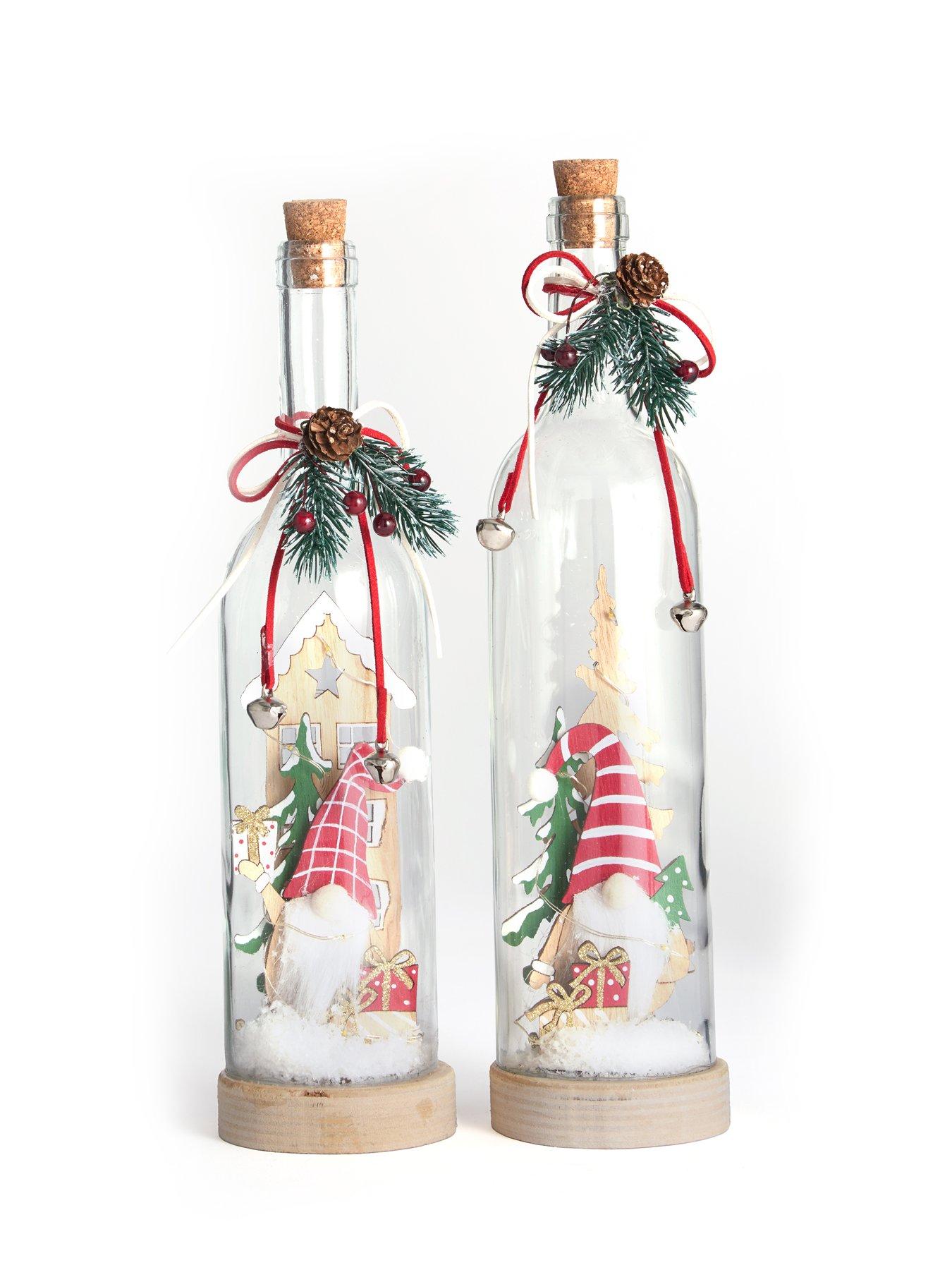 Image 2 of 6 of Heaven Sends Set&nbsp;of 2&nbsp;Light Up Bottled Gonk Christmas Decorations