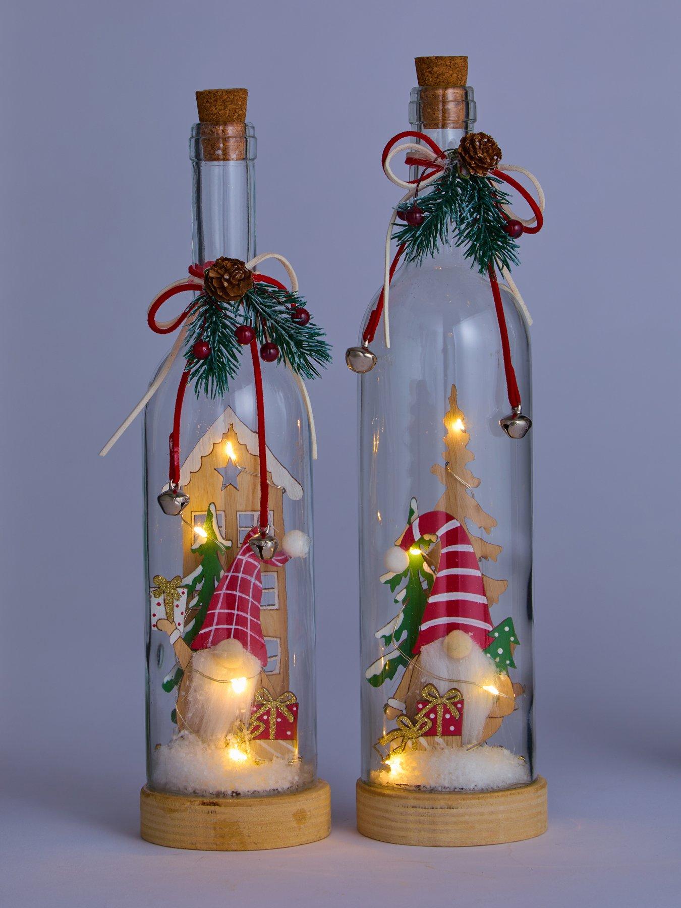 Image 3 of 6 of Heaven Sends Set&nbsp;of 2&nbsp;Light Up Bottled Gonk Christmas Decorations