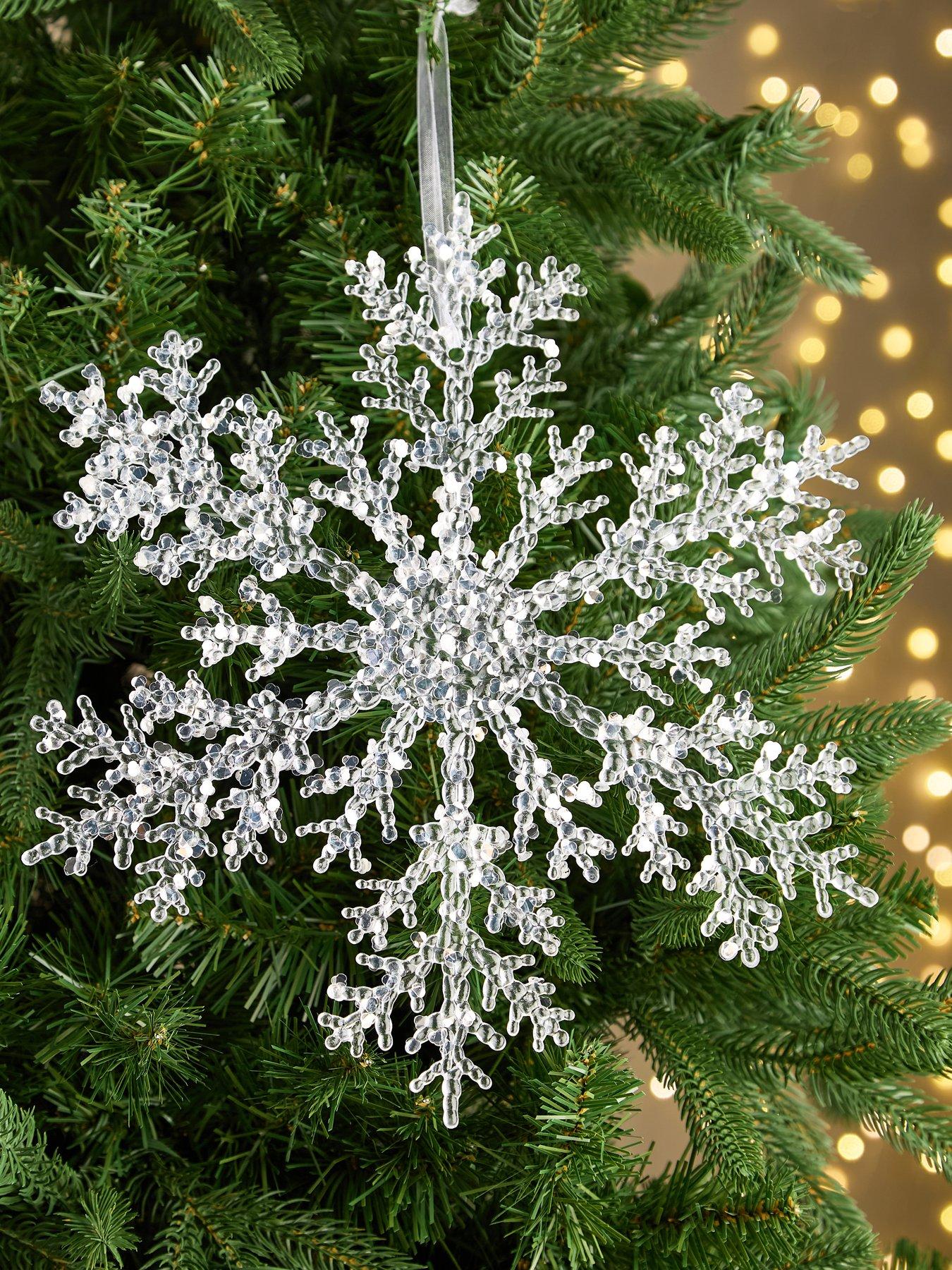 Heaven Sends Set of 2 Snowflake Christmas Tree Decorations - 30 cm