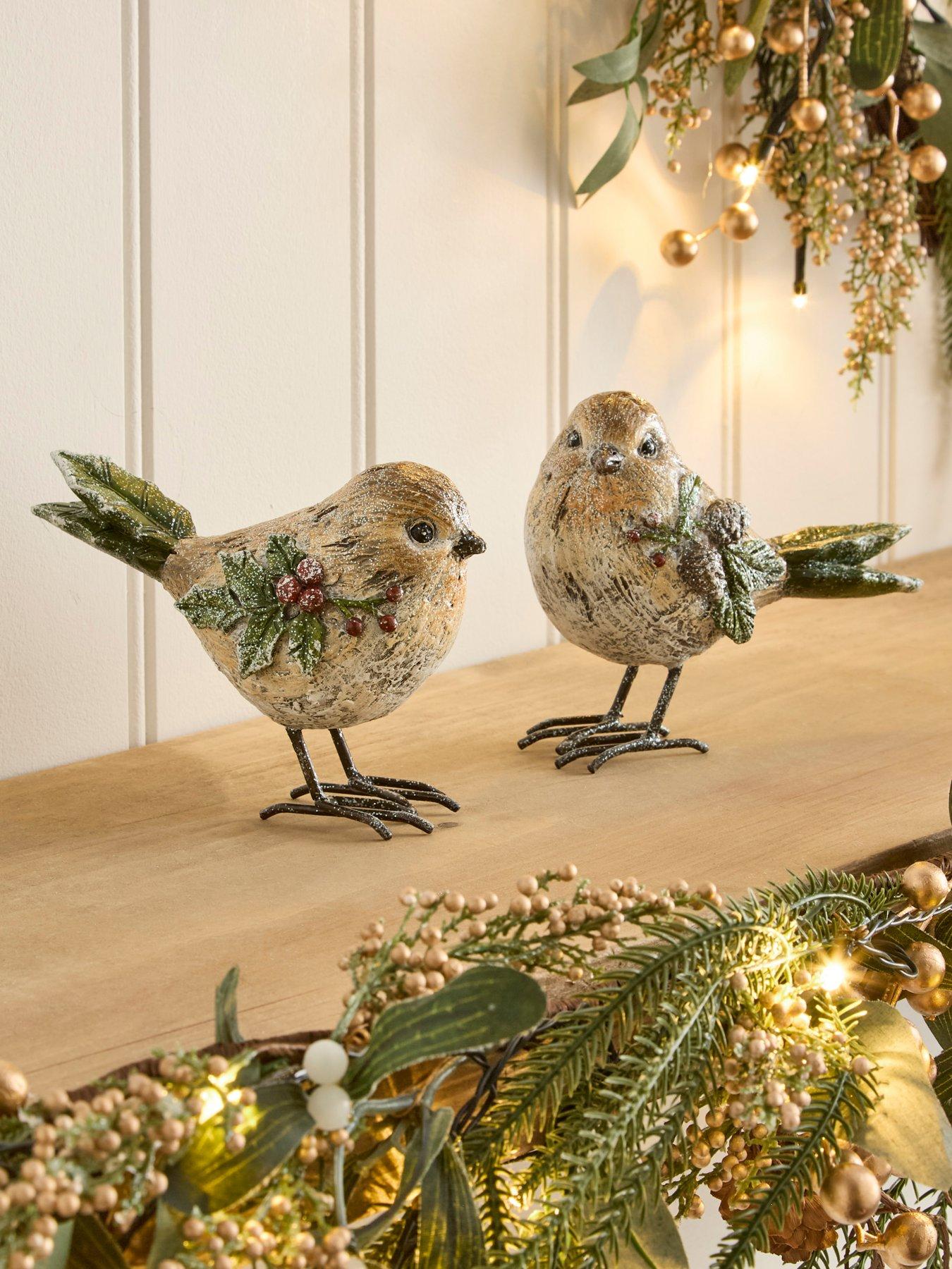 Image 1 of 7 of Heaven Sends Set of 2 Robin Christmas Decorations