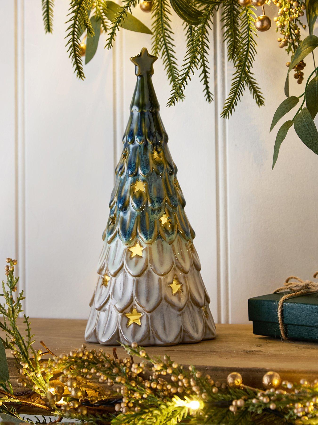 Heaven Sends 25 cm Light Up Ombre Ceramic Christmas Tree