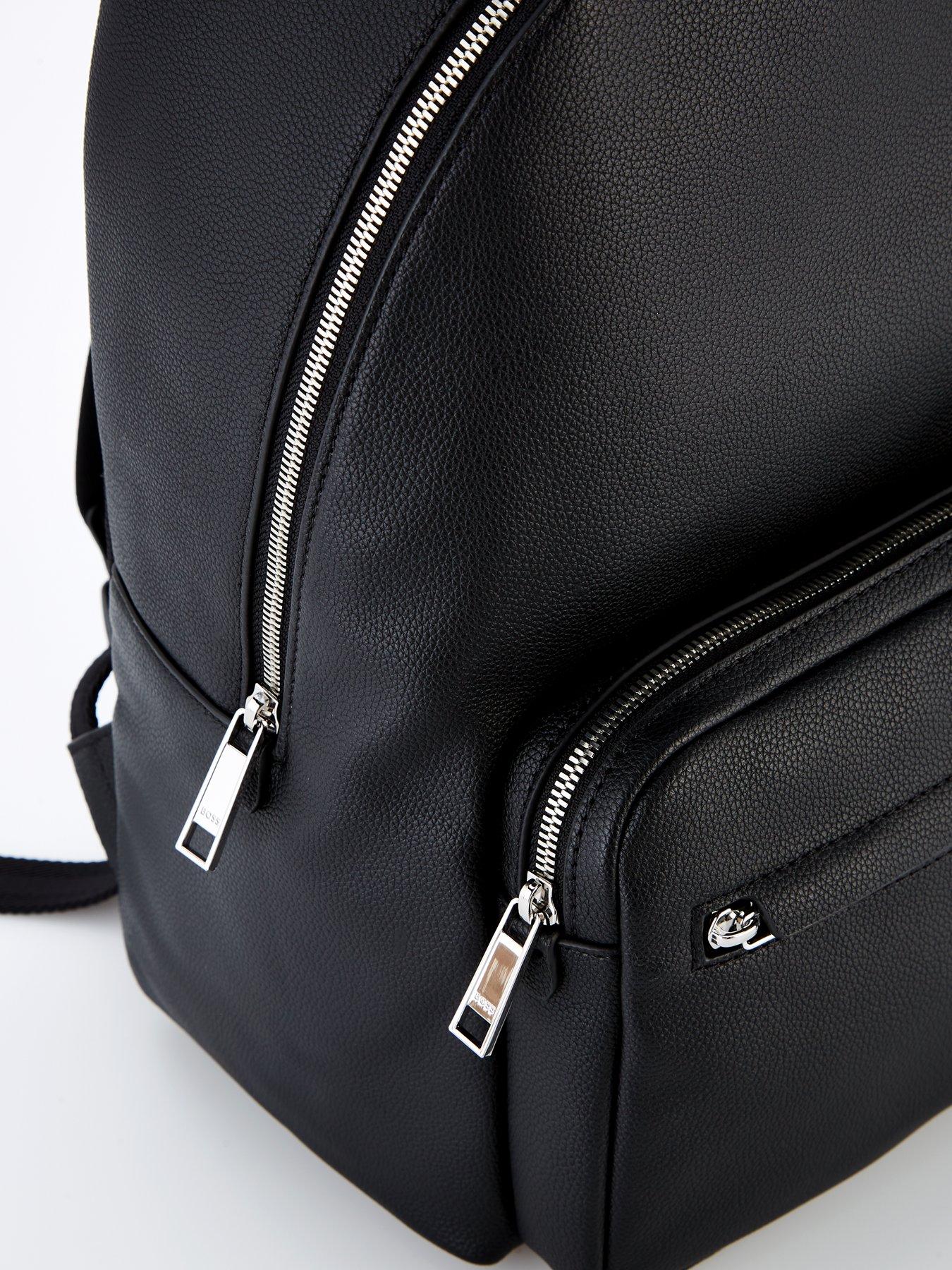 Image 4 of 4 of BOSS Ray Faux Leather Backpack Bag - Black