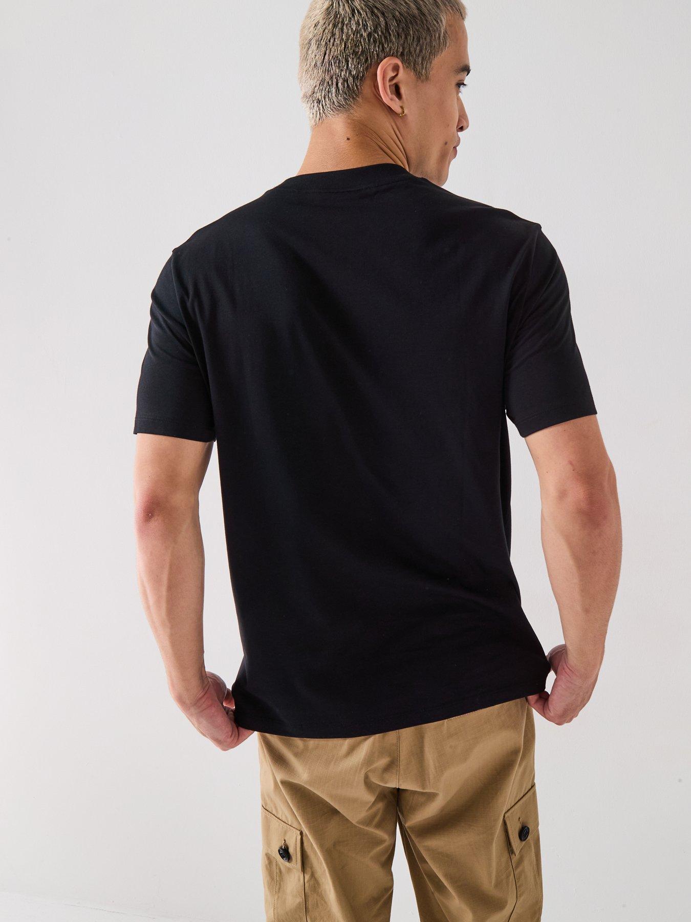 Image 2 of 4 of HUGO Regular Fit Animal Print Dobero T-Shirt - Black