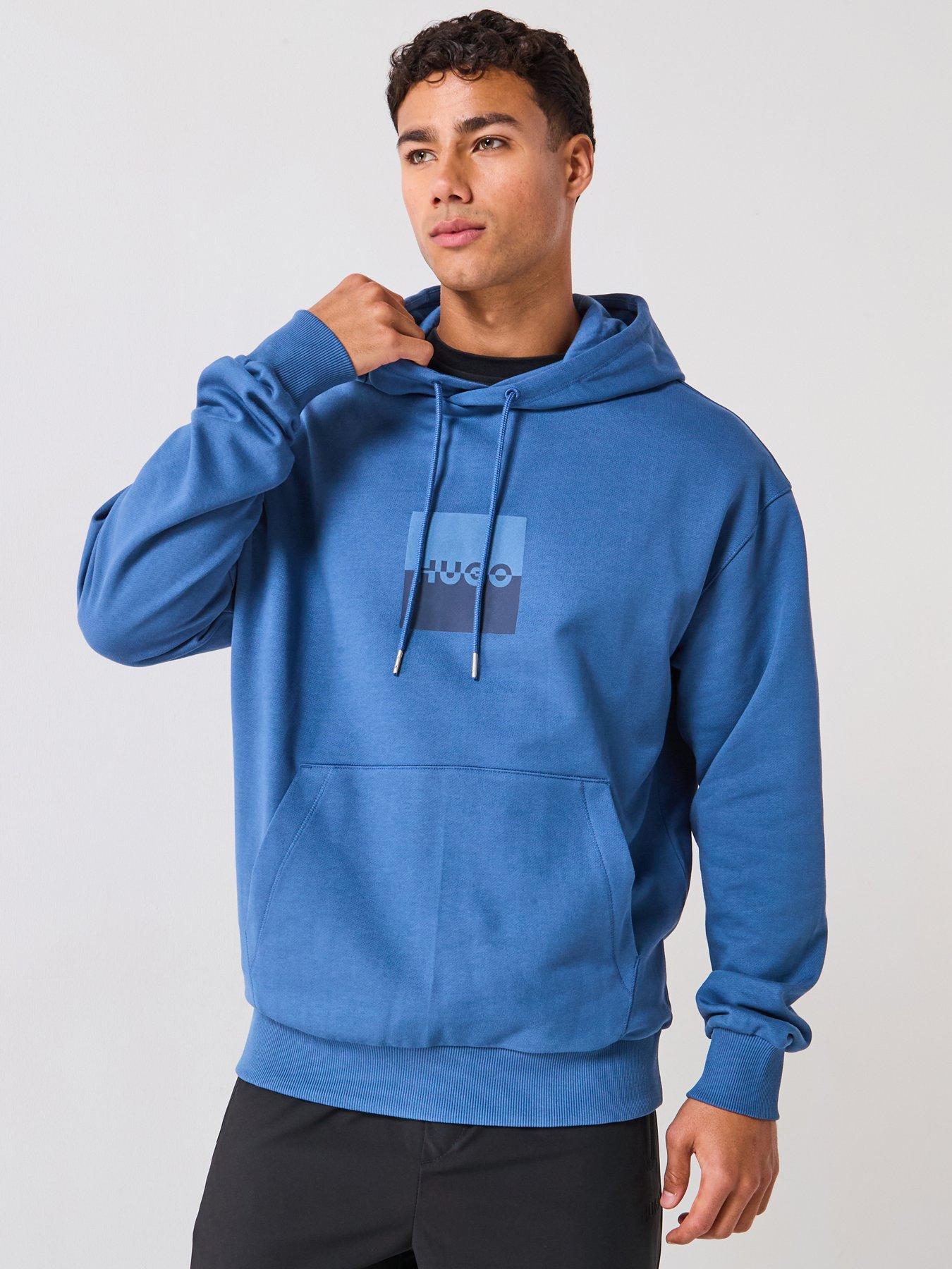 undefined Hugo Relaxed Fit Duspliter Split Logo  Crew Sweat - Blue