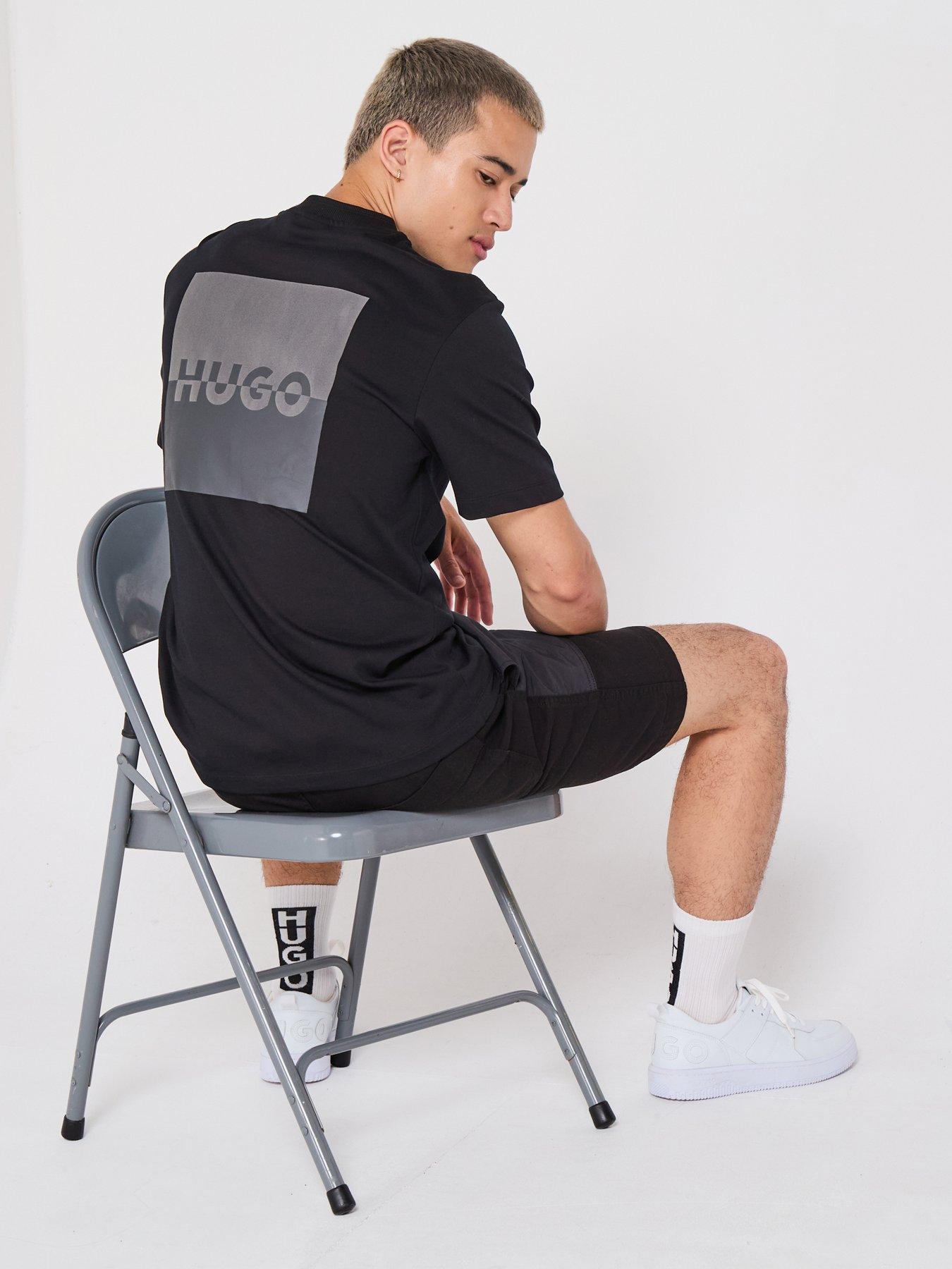 undefined Hugo Relaxed Fit Dusplito Back Print T-shirt - Black