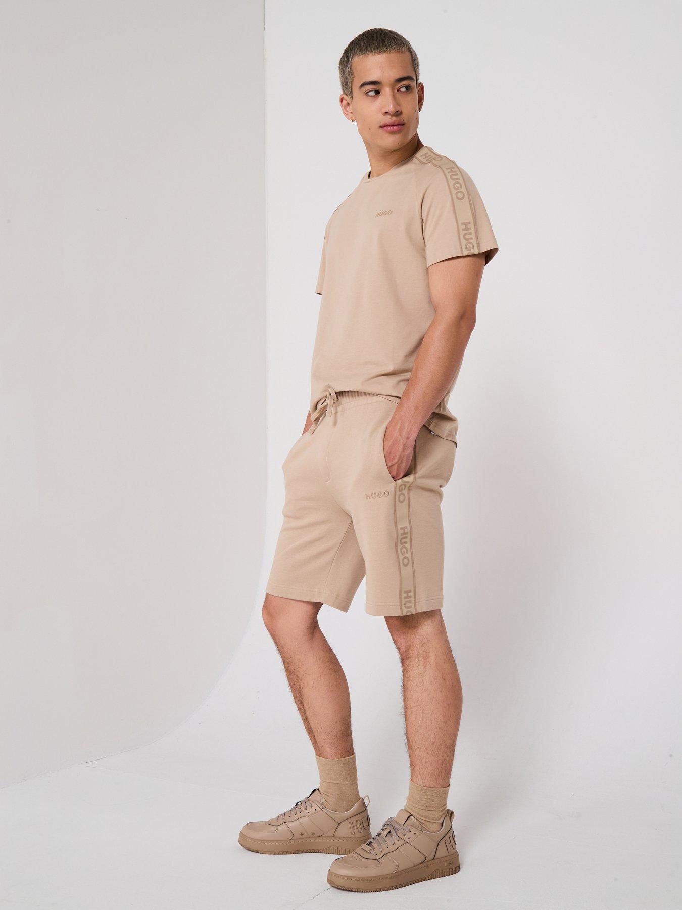 HUGO Bodywear Liam Taped Loungewear Shorts - Beige