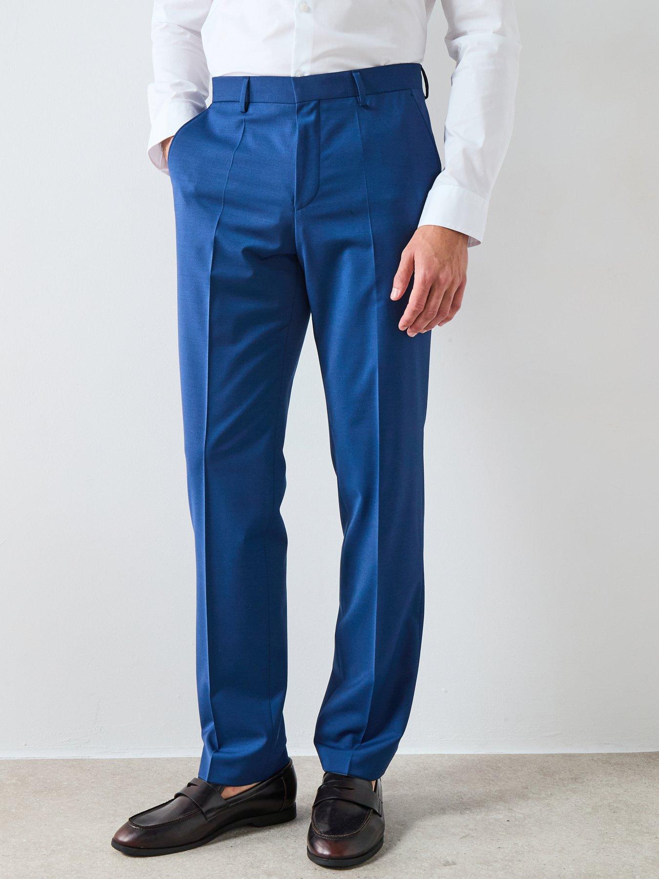 BOSS H-Leon Slim Fit Suit Trousers Blue Very