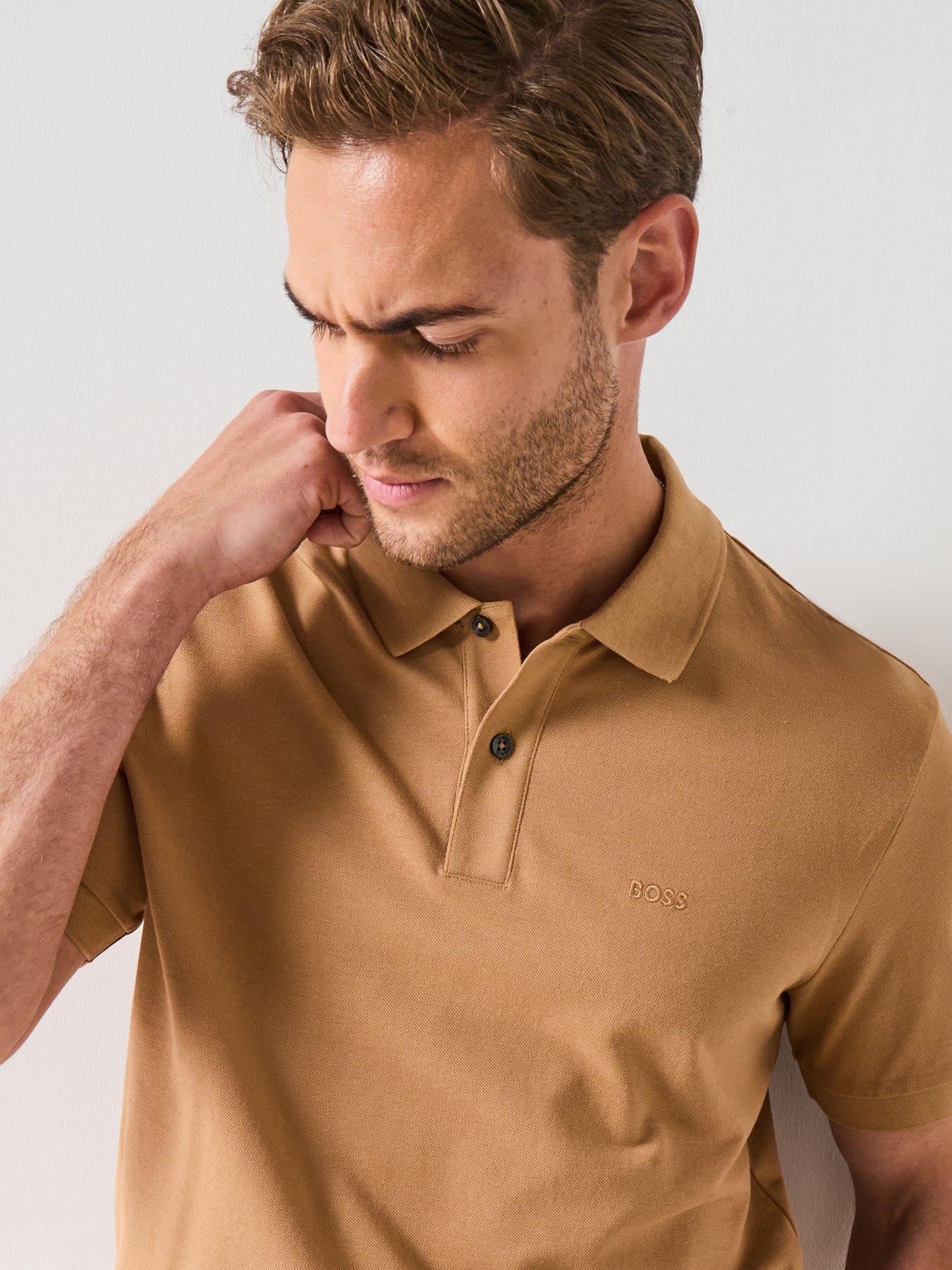 undefined Boss Pallas Regular Cotton Pique Polo Shirt - Dark Beige
