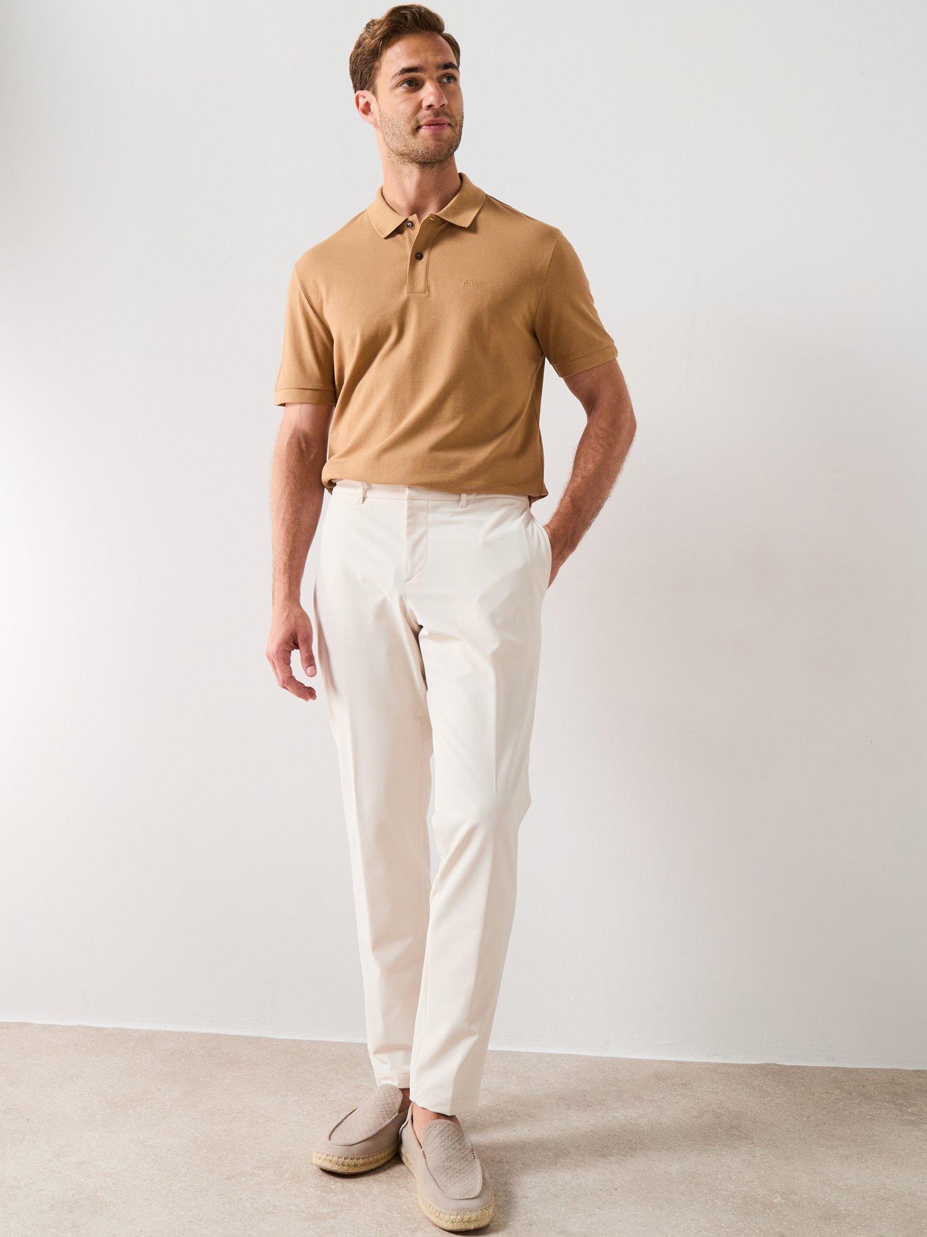 Image 3 of 6 of BOSS Pallas Regular Cotton Pique Polo Shirt - Dark Beige