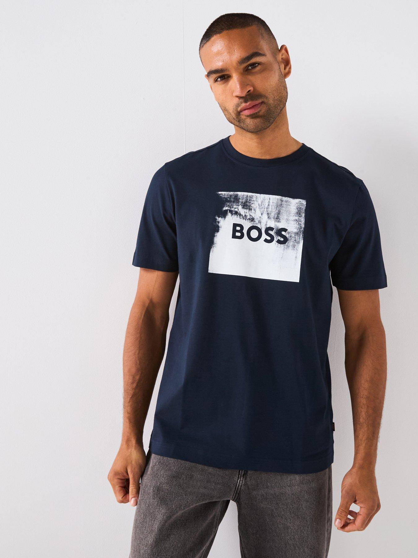 undefined Wheel Regular Fit Box Logo T-Shirt - Navy