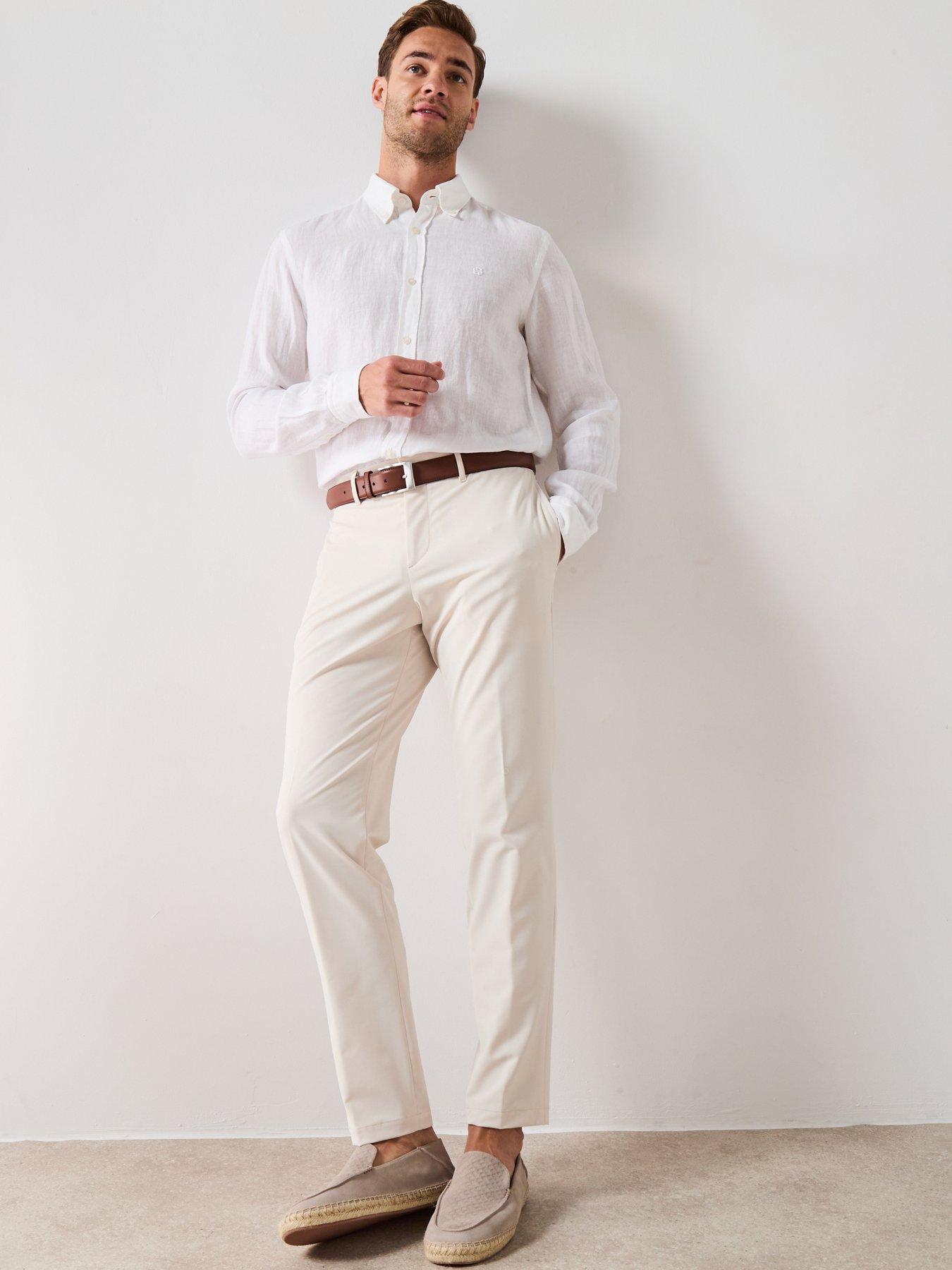 Image 4 of 6 of BOSS H-Roan Button Down Slim Fit Shirt - White