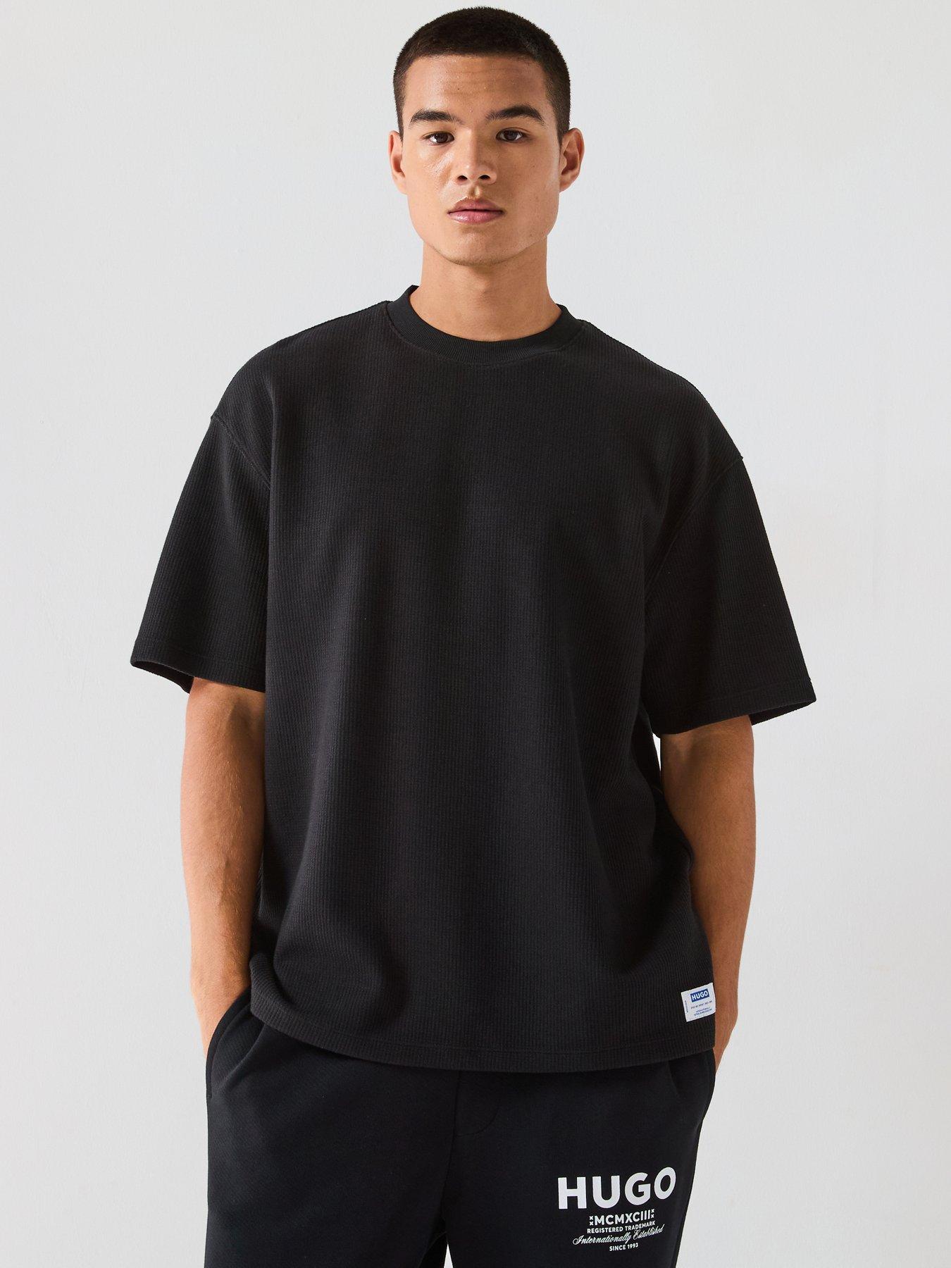 undefined Blue Blue Nuwafflo Waffle Loose Fit T-Shirt - Black