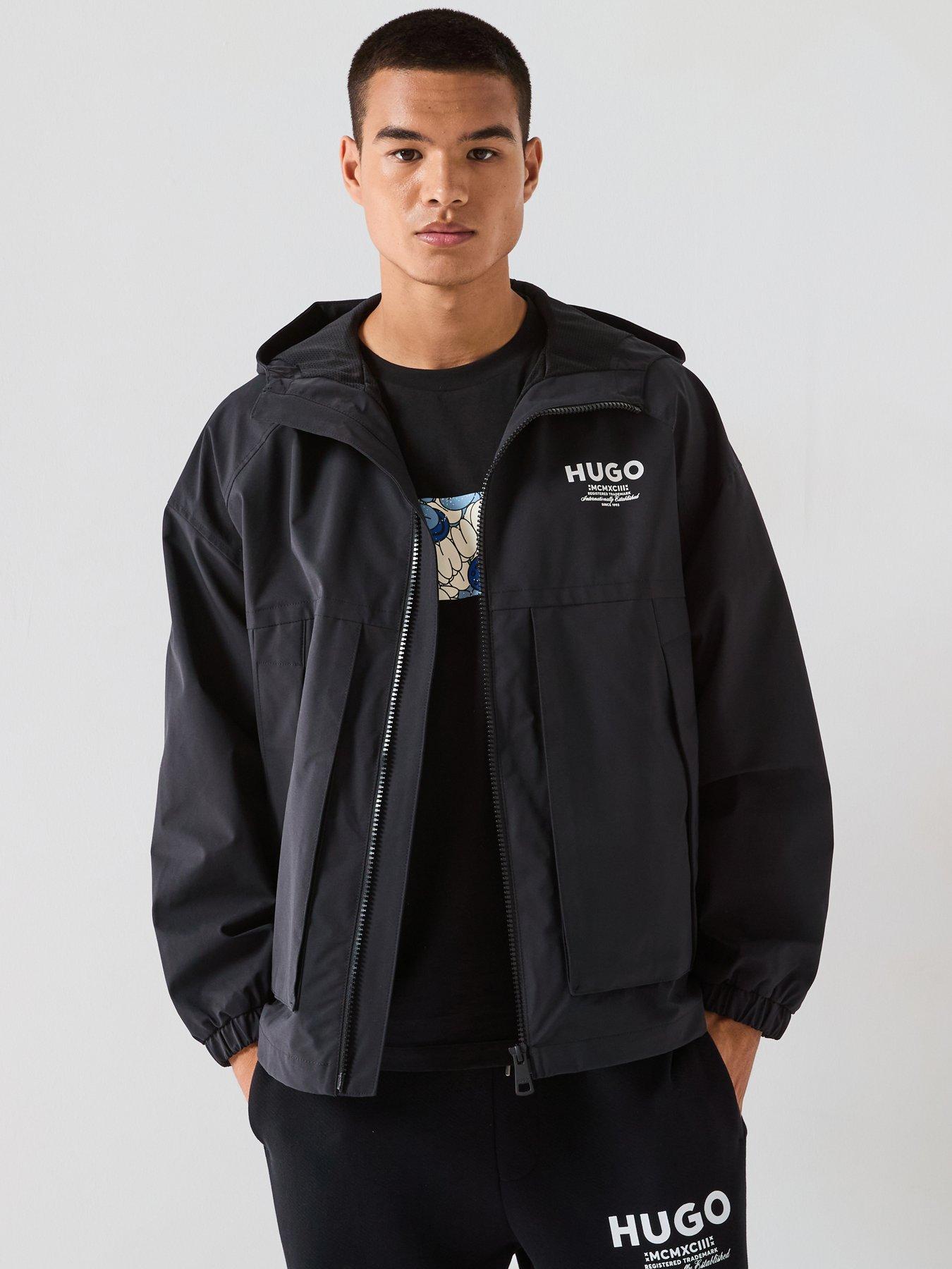 undefined Blue Bod2531 Regular Fit International Logo Lightweight Jacket - Black