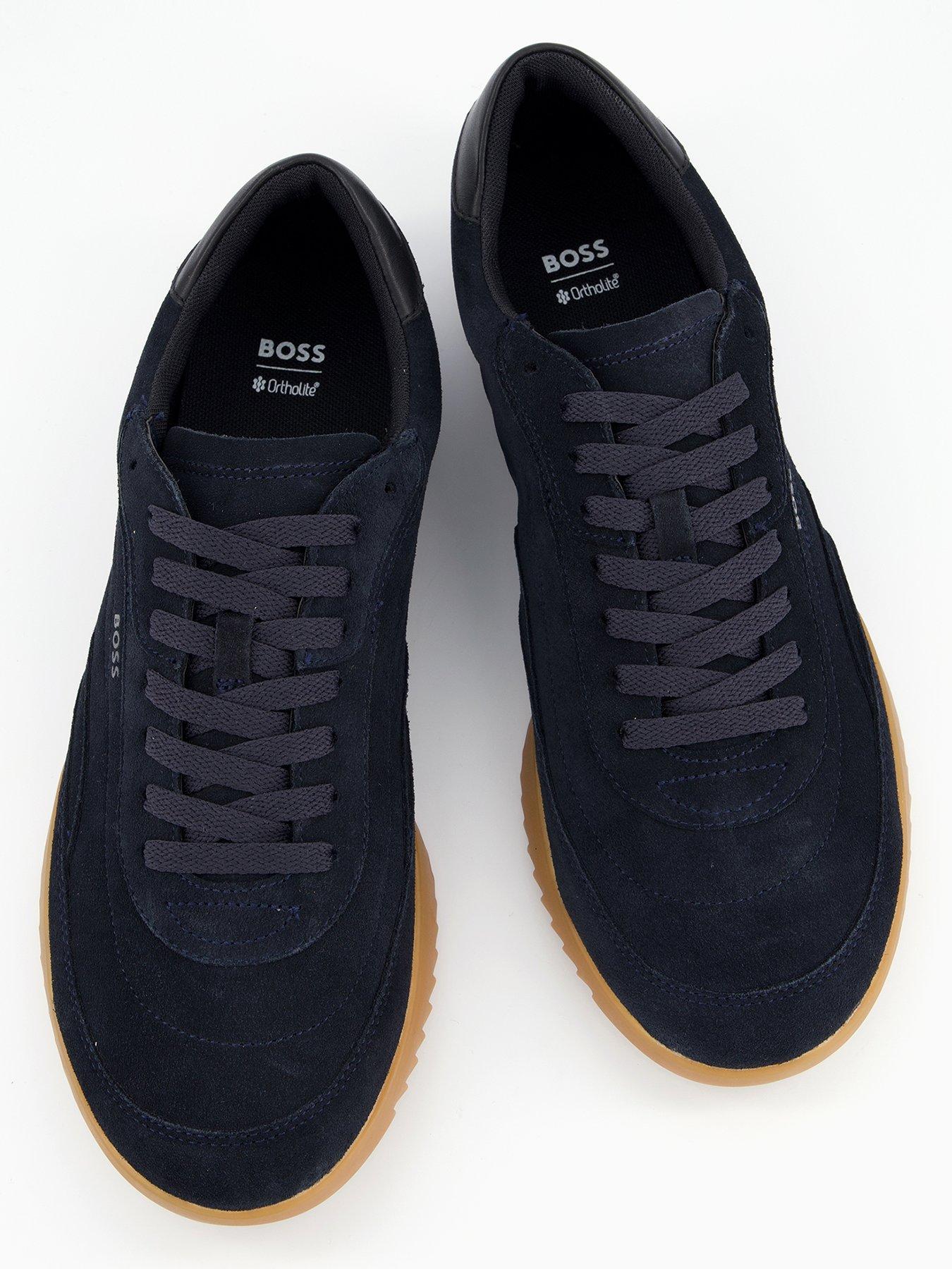 Image 3 of 7 of BOSS Careton Suede Gumsole Trainers - Navy