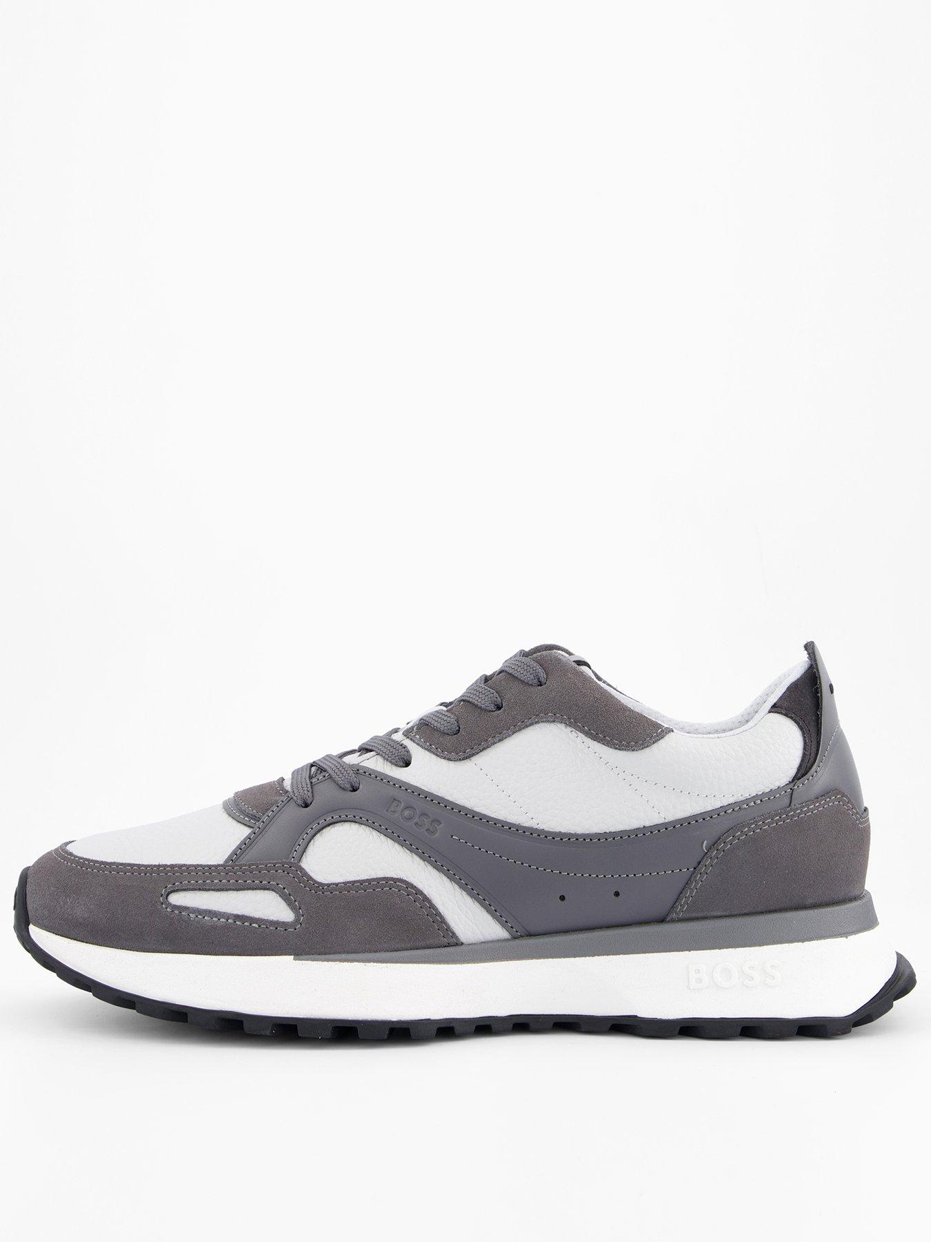 BOSS Jonah Suede And Leather Mix Trainers - Grey