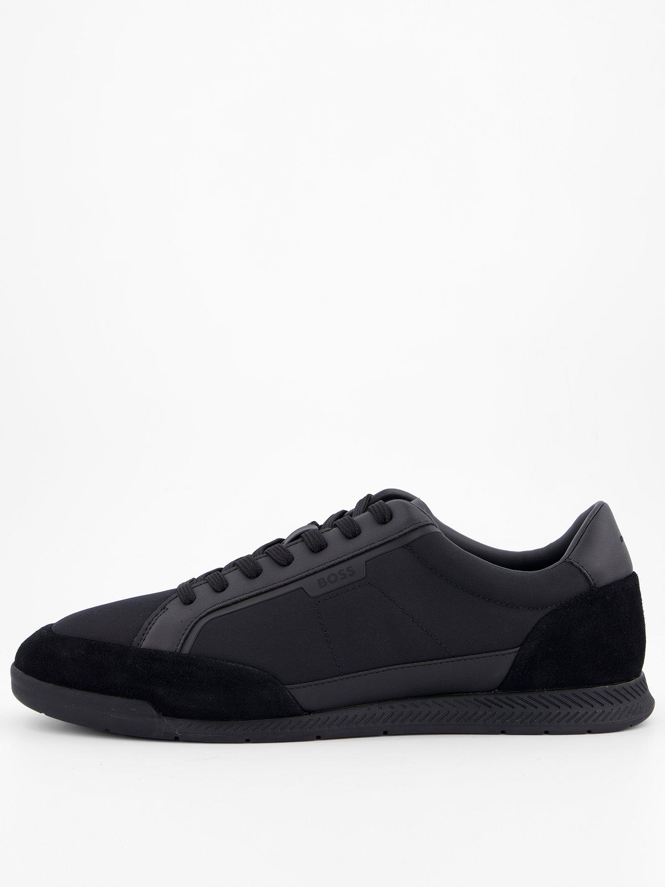 HUGO Heren Icelin Runn merk-Accent Trainers in gemengde materialen maat, Zwart, 42 EU