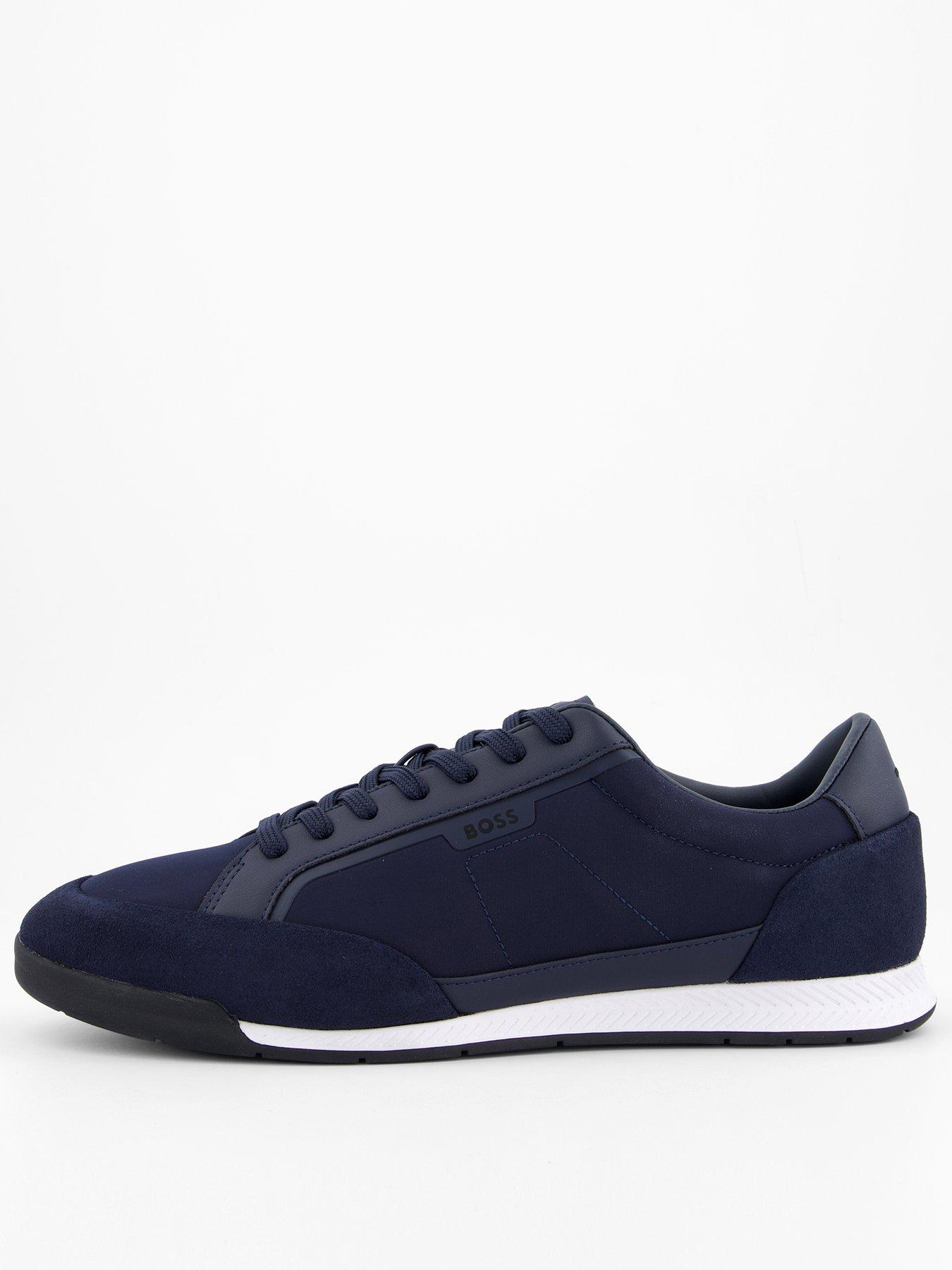 undefined Boss Nitan Suede Mesh Trainers - Navy