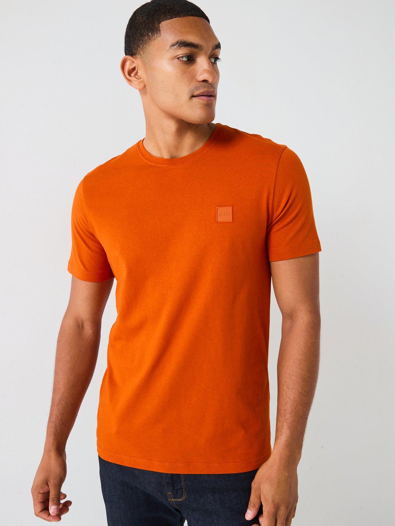 BOSS Tales Tonal Logo Relaxed Fit T-Shirt - Orange
