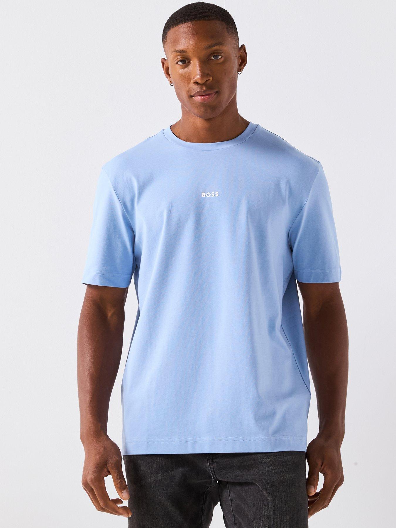 BOSS Tchup Relaxed Fit Centre Logo T-Shirt - Light Blue