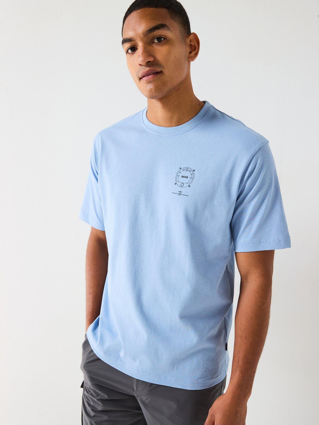 undefined Boss Voyage Relaxed Fit Dial Logo T-shirt - Light Blue