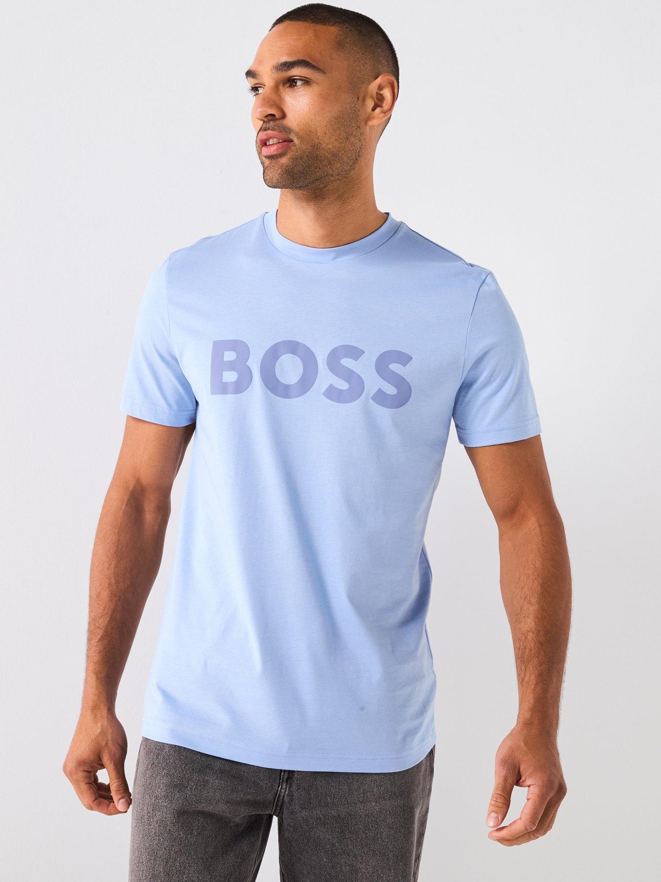 undefined Thinking 1 Regular Fit Large Logo T-Shirt - Light Blue