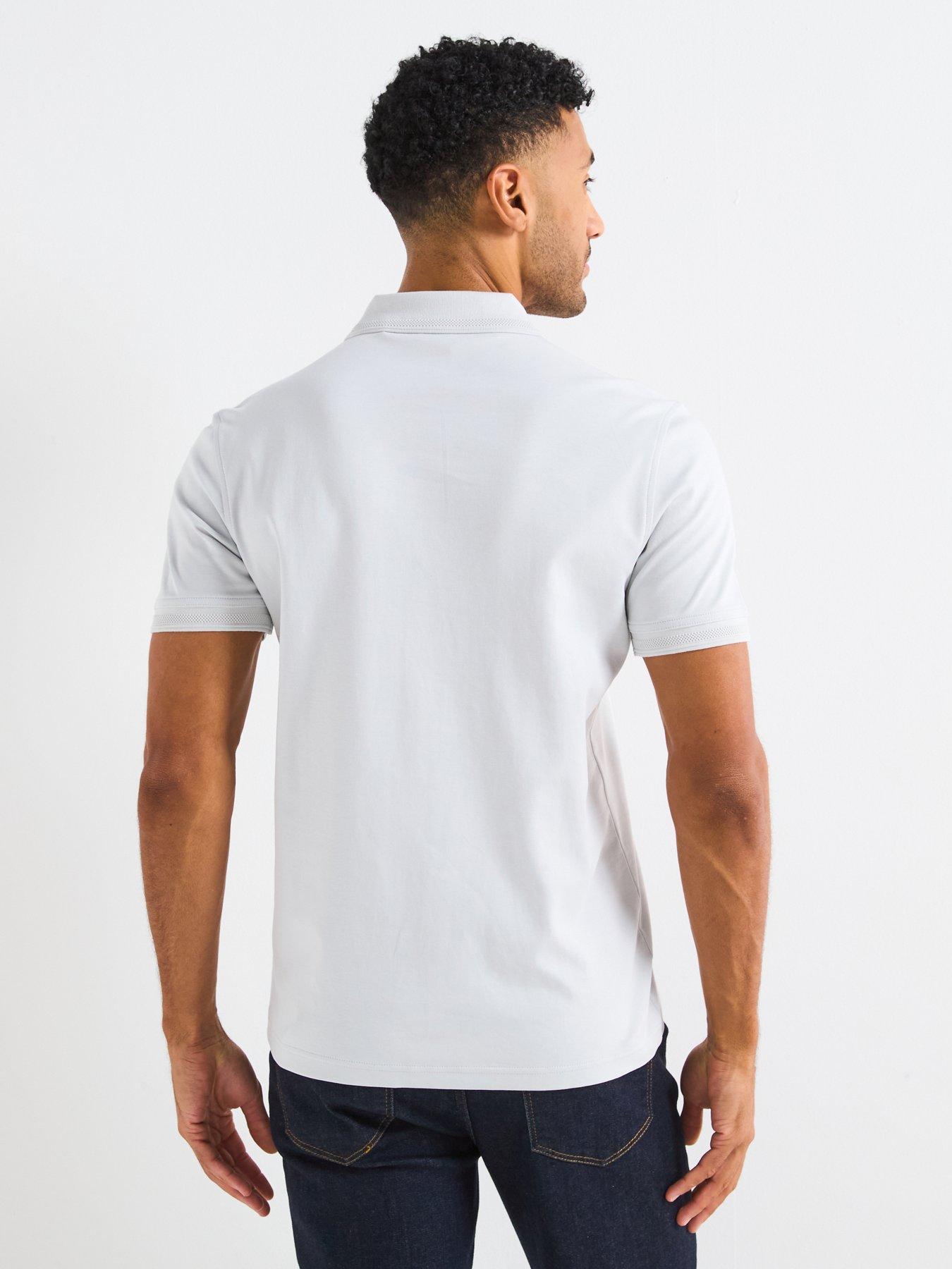 Image 2 of 4 of BOSS Pe Interlock Tonal Logo Polo Shirt - Grey