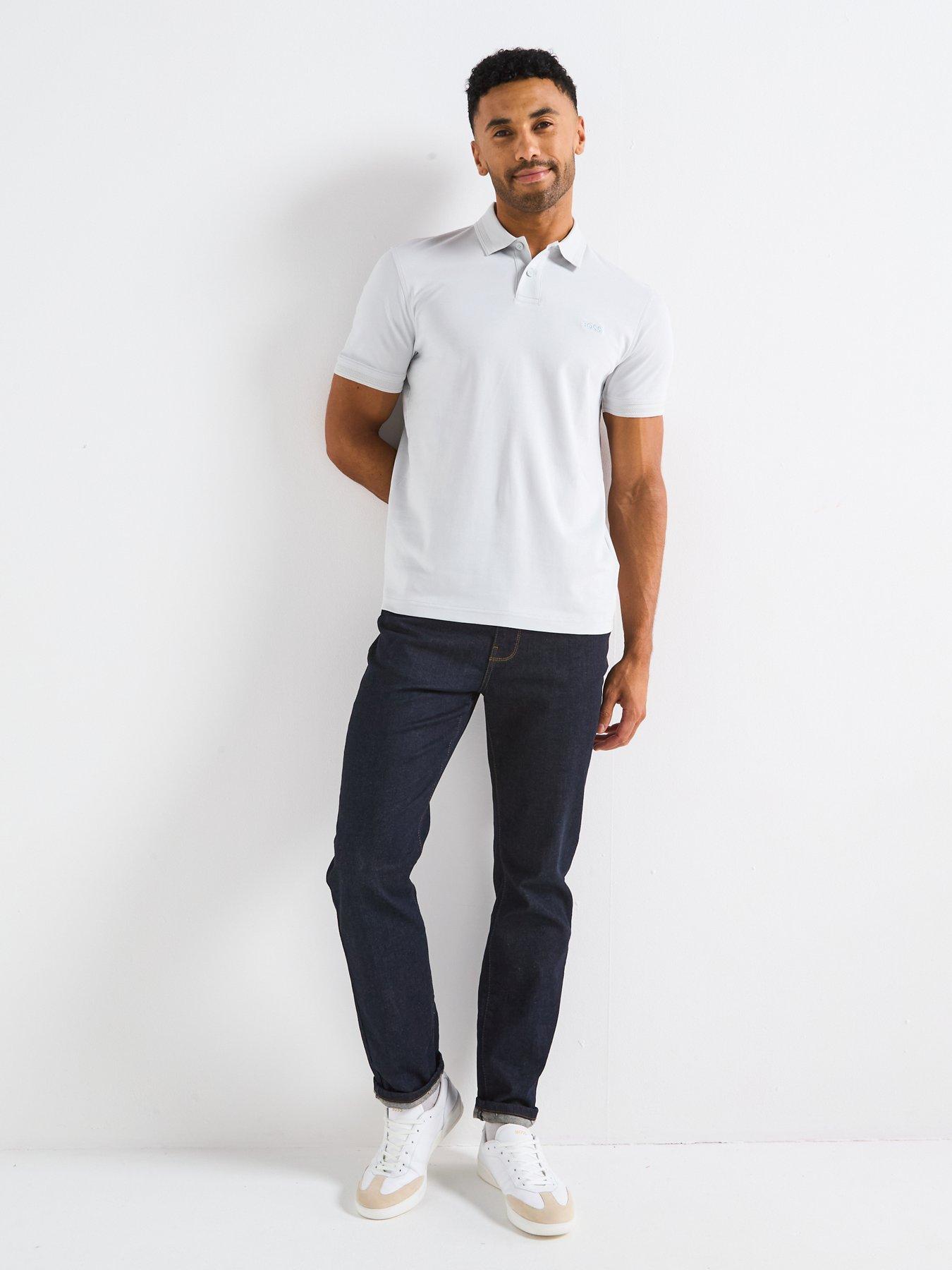 Image 3 of 4 of BOSS Pe Interlock Tonal Logo Polo Shirt - Grey